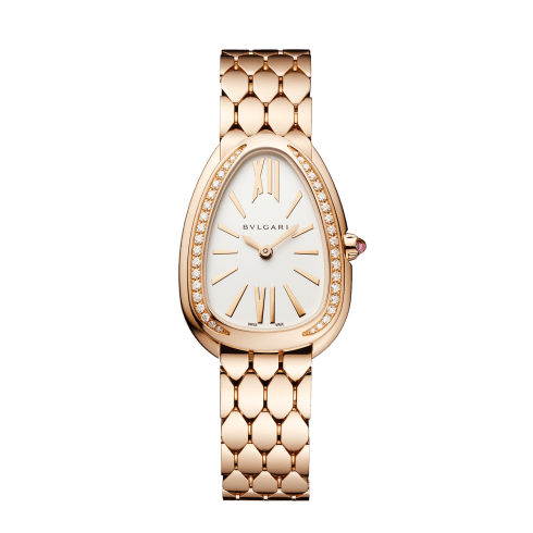Rose gold Serpenti Seduttori Watch White with Diamonds 103146