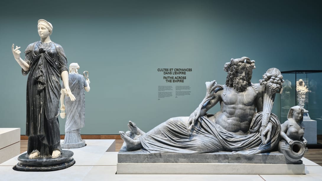 Installation view of the Torlonia Collection exhibition at Montreal Museum of Fine Arts.