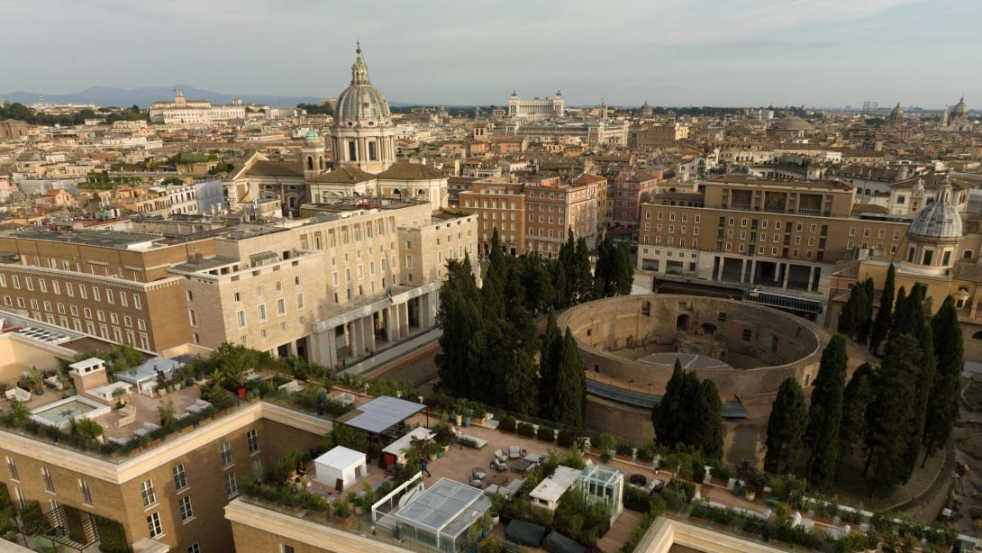 Foto da drone del Mausoleo di Augusto