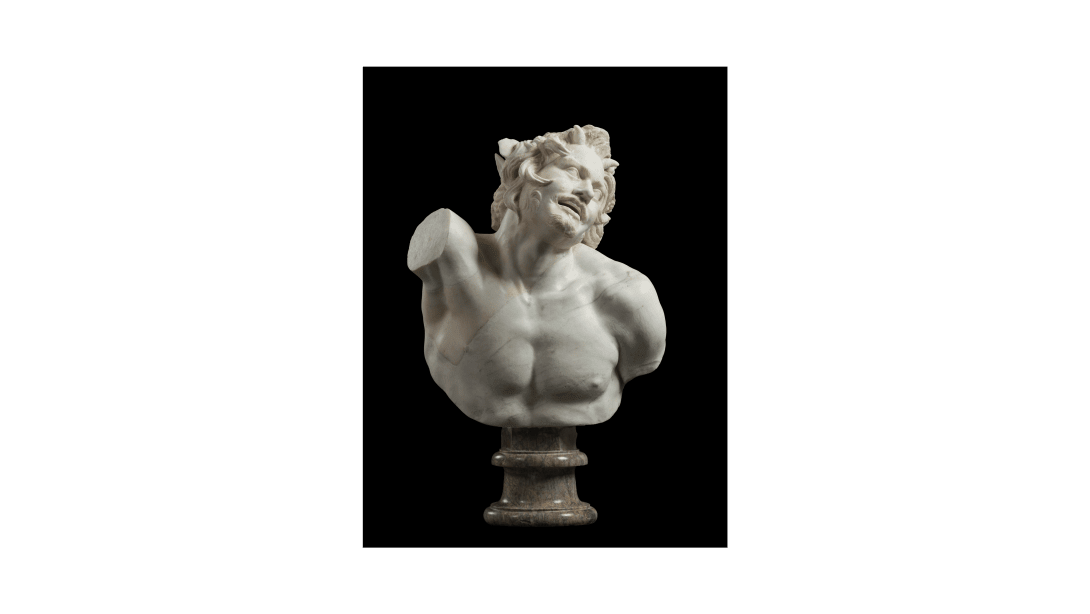 Torlonia Satyr, bust of drunken Satyr, replica of the Herculaneum type.
