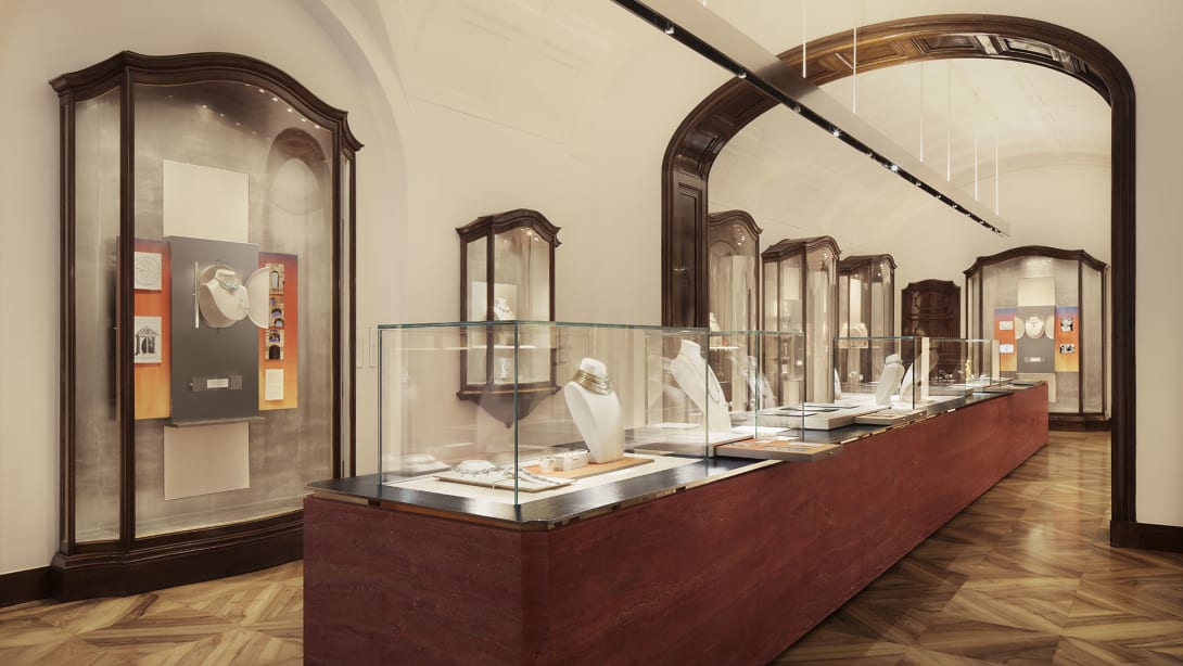 A room in the boutique of Via Condotti 10 which host the Bulgari Heritage Collection.