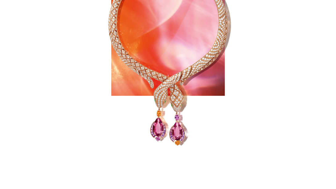 Invisible Violet Necklace with two rare Burmese spinels, Polychroma High Jewellery collection.
