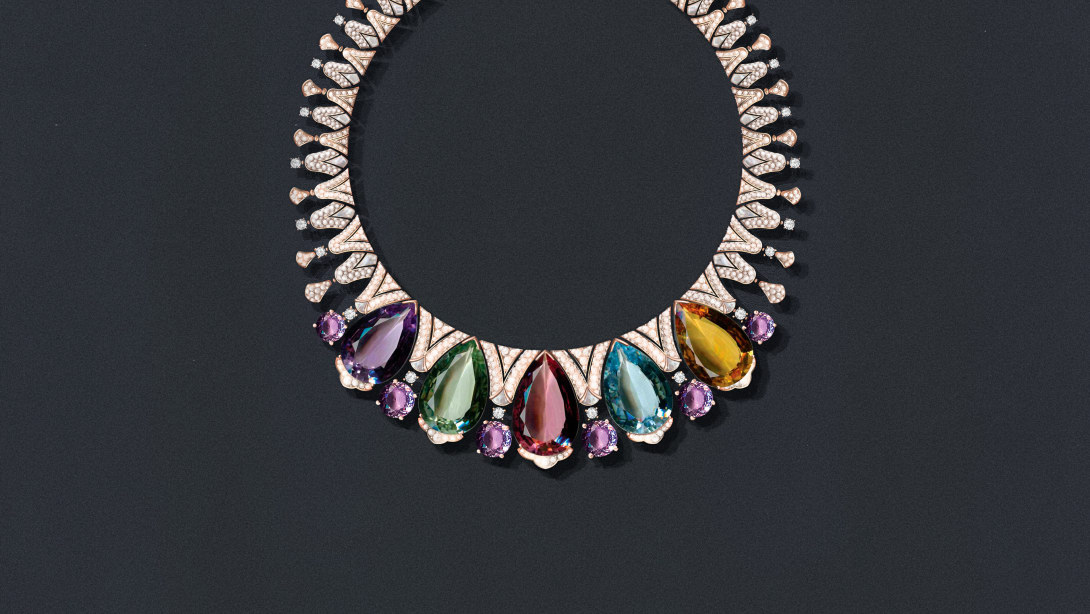Sketch of Chromatic Glory Necklace, Polychroma High Jewellery Collection.