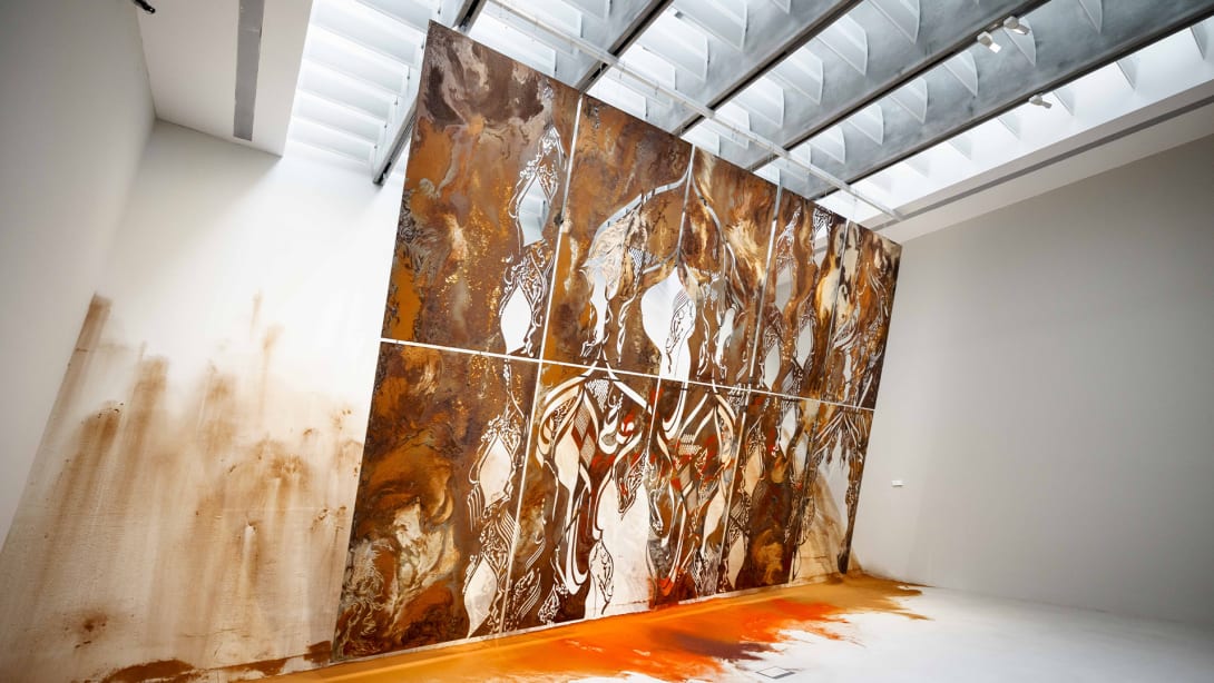 '"Theology of Collapse" installation by Monia Ben Hamouda, winner of the 2024 MAXXI Bvlgari Prize.