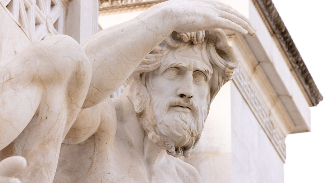 Detail of one of the sculptures from Rome's Vittoriano complex, restored with the support of Bvlgari.