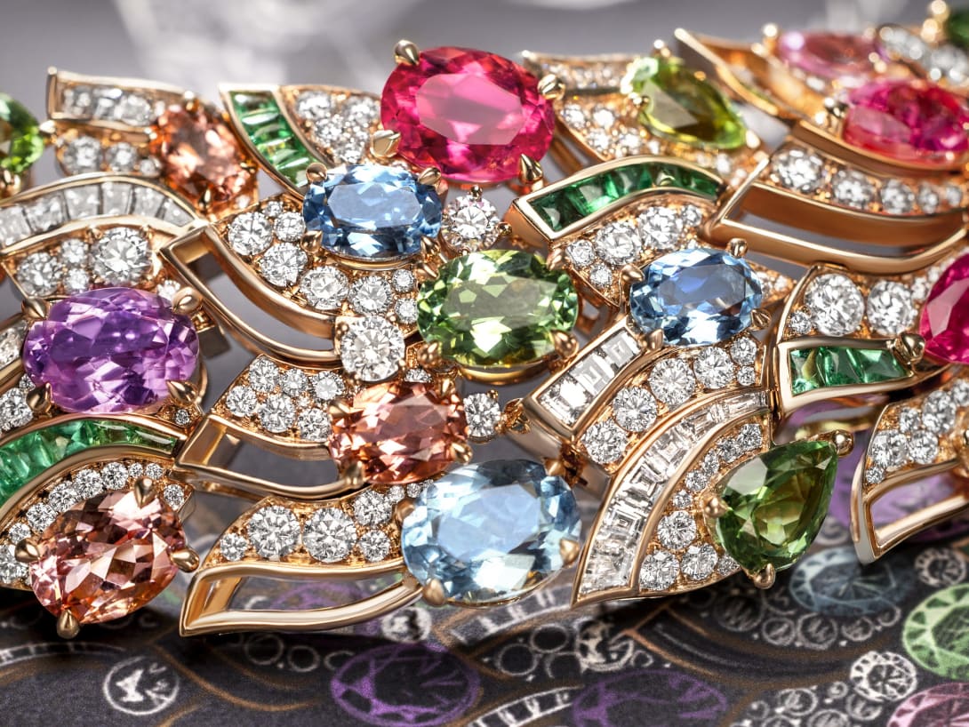 Celestial Mosaic Necklace close-up.