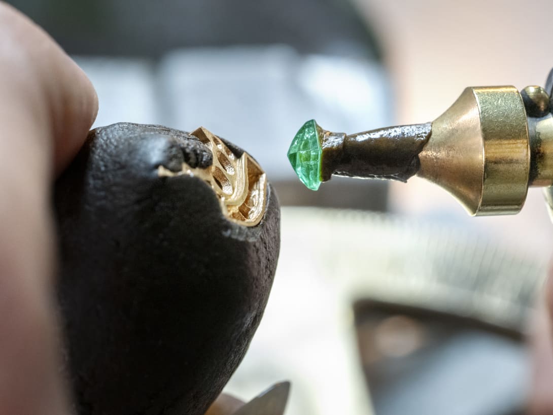 Celestial Mosaic Necklace, craftsmanship shot.