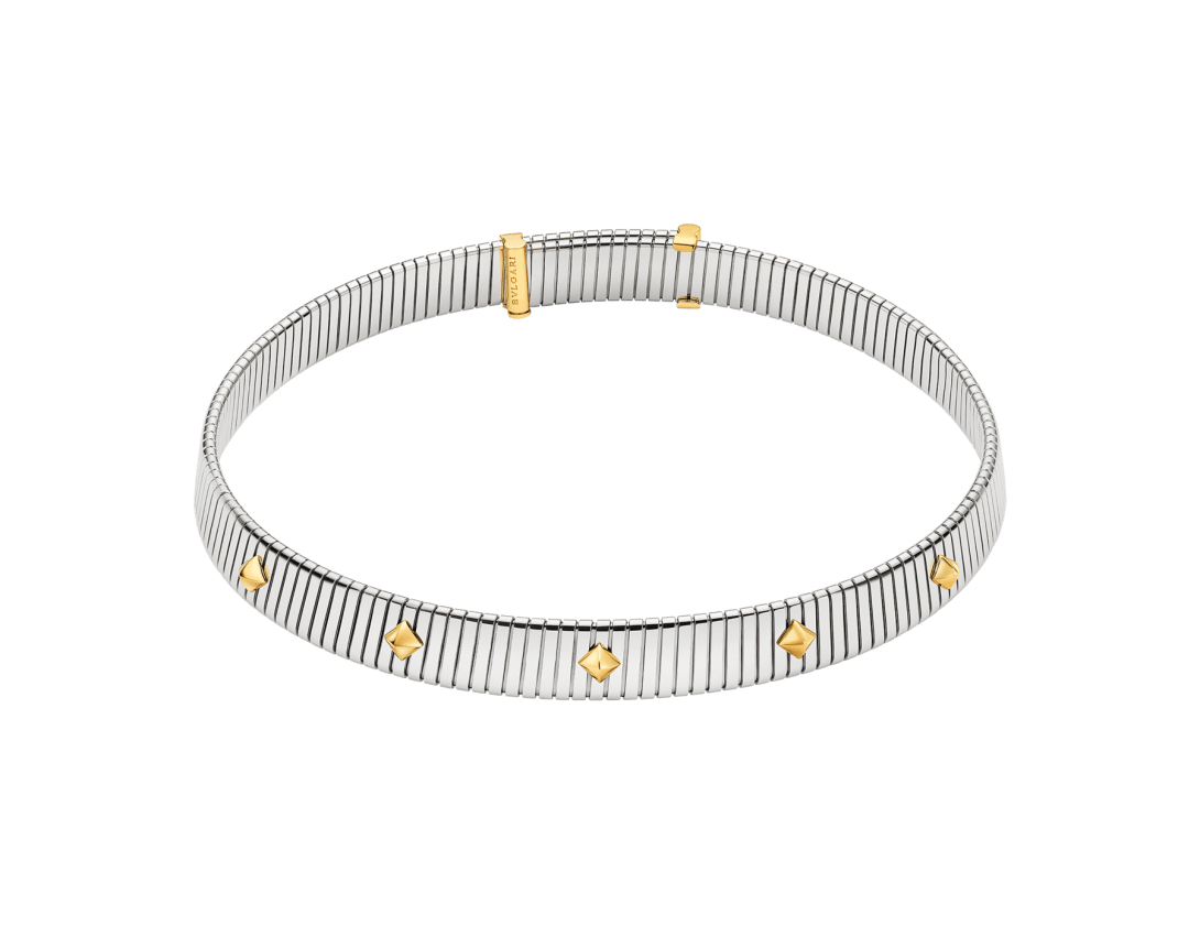 正規品 ブルガリ BVLGARI ダブルロゴ ネックレス ゴールド チャーム 金 ブルガリ トゥボガス ゴールド＆スティール ネックレス Yellow Gold