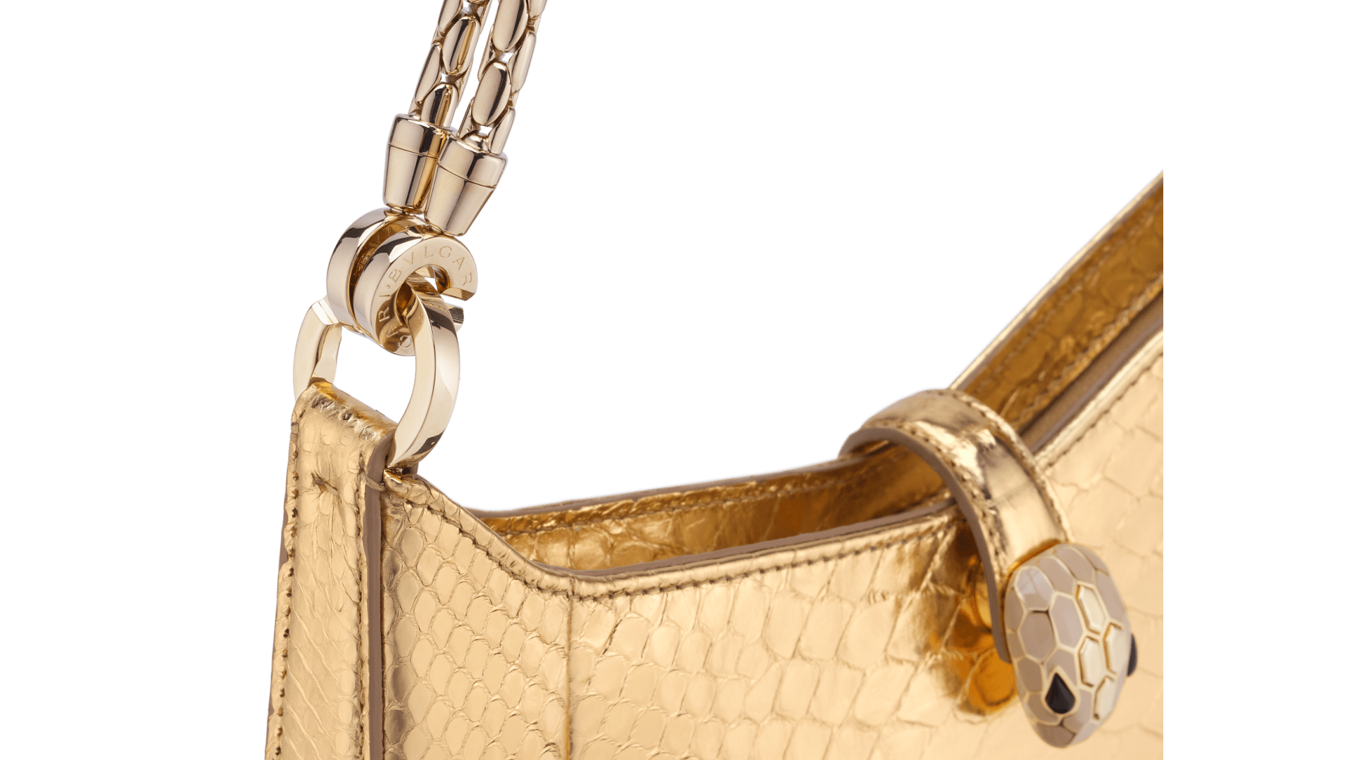 Serpenti Baia Shoulder Bag Python Leather 293239 | Bags | Bvlgari ...