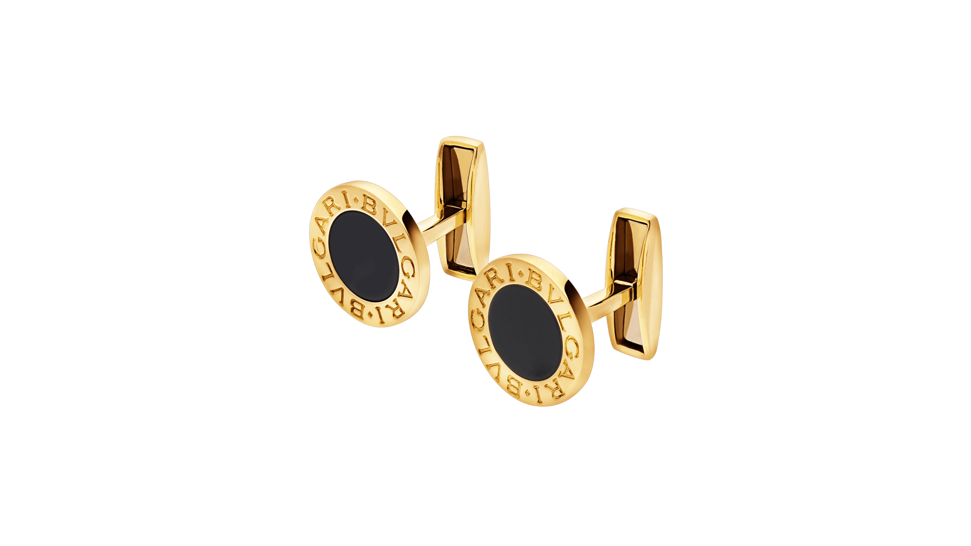 美品 ブルガリ カフス オニキス シルバー スクエア 刻印 925 BVLGARI ブルガリ ブランドロゴブラックオニキス & 鏡面スターリング