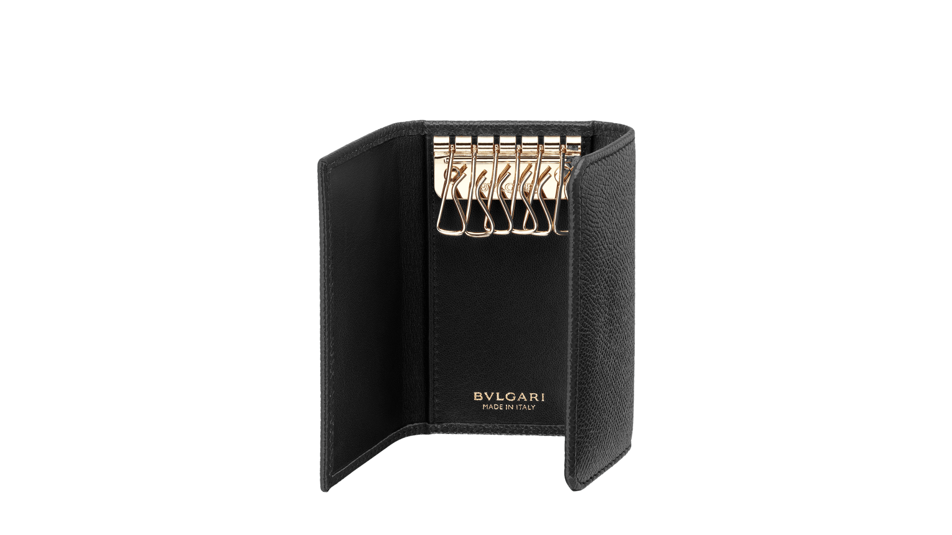 Bvlgari Black popular Leather Six Keyholder