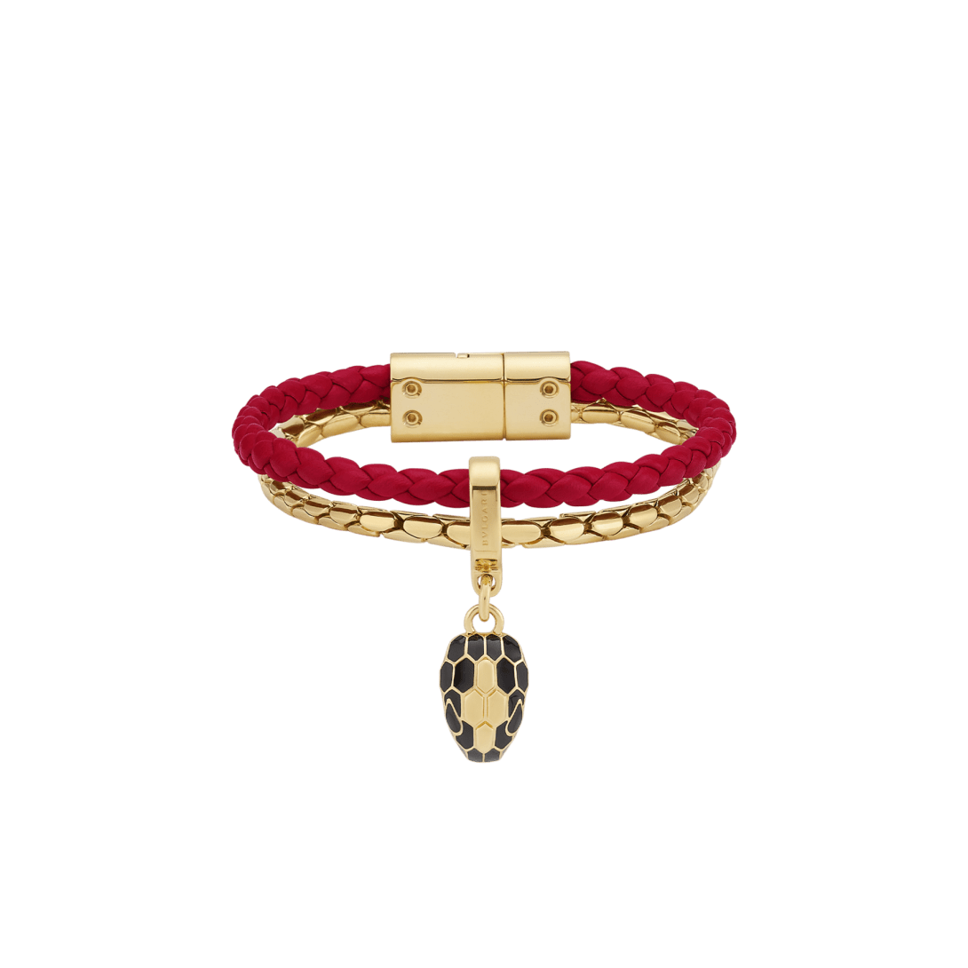 Serpenti Forever Leather Bracelet SERP-BRAIDCHAIN-C