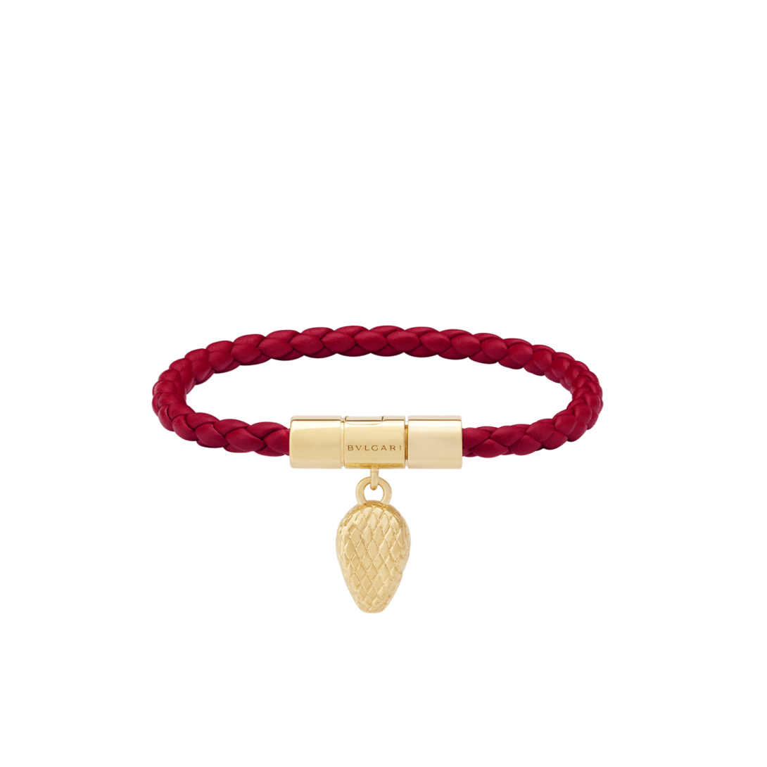 Serpenti Forever Leather Bracelet SERP-HERBRAID-WCL-D