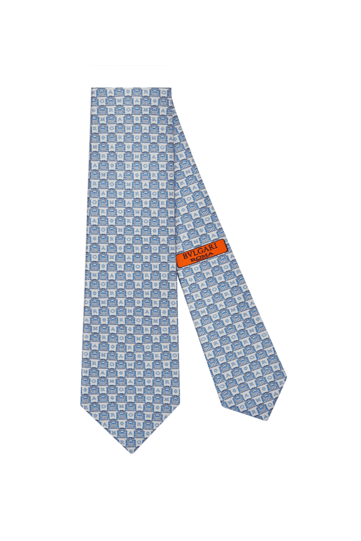 Pink Silk Logomania Seven Fold Tie 246180 | Bvlgari