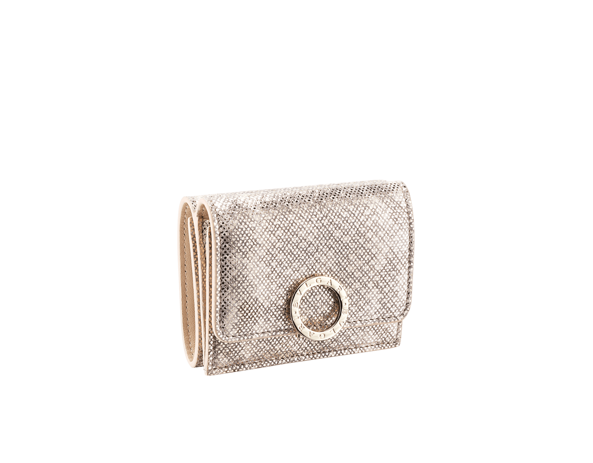 BVLGARI ブルガリ メタリックカルングスキン ダイヤモンド シルバー 