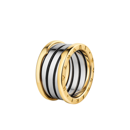 ビー・ゼロワン ゴールド＆スティール リング Yellow Gold And Steel