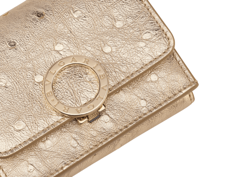 ブルガリ・ブルガリ 三つ折り財布 Ostrich Leather 293283 