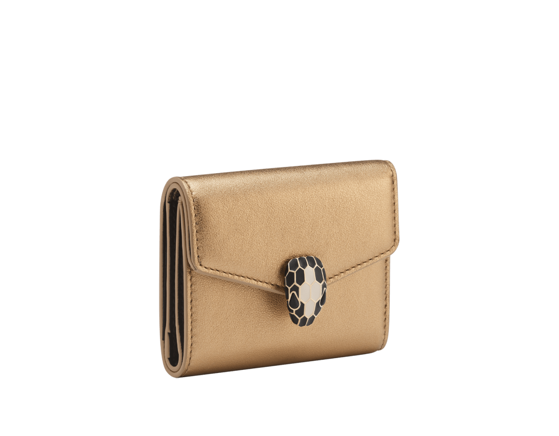 Gold Calf leather Serpenti Forever Trifold Wallet 292992