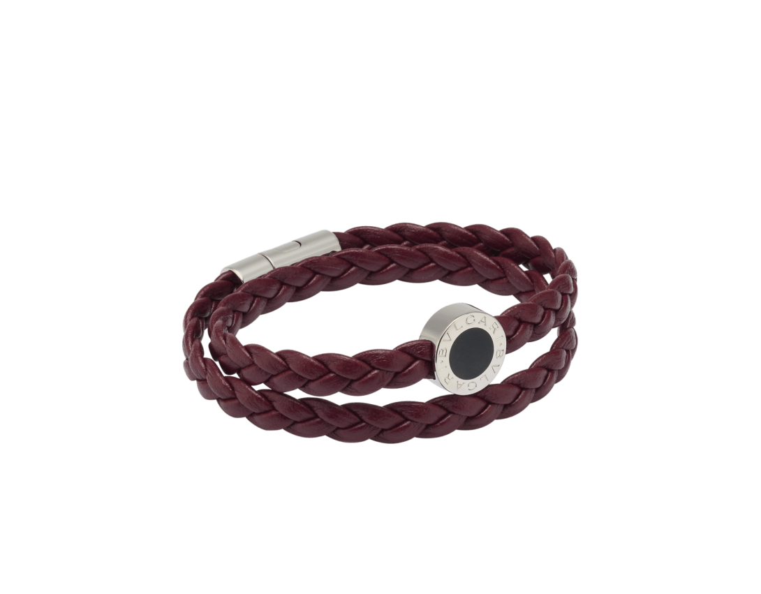 2025-25 秋冬新作  ハイブランドの Bordeaux Calf leather Bvlgari Bvlgari Man Leather Bracelet アクセサリー