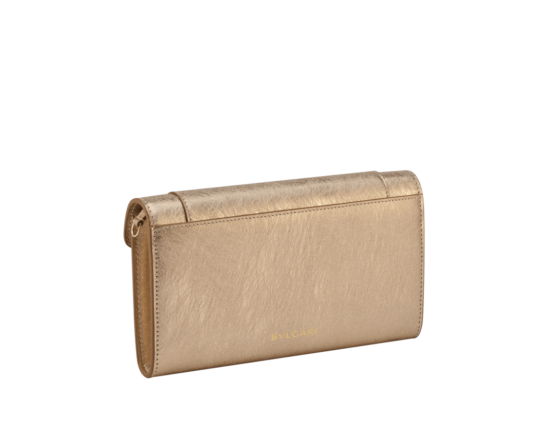 【BVLGARI】 Serpenti Forever Portafoglio Con Catena Light Gold Calf leather Serpenti Forever Chain Wallet 294385