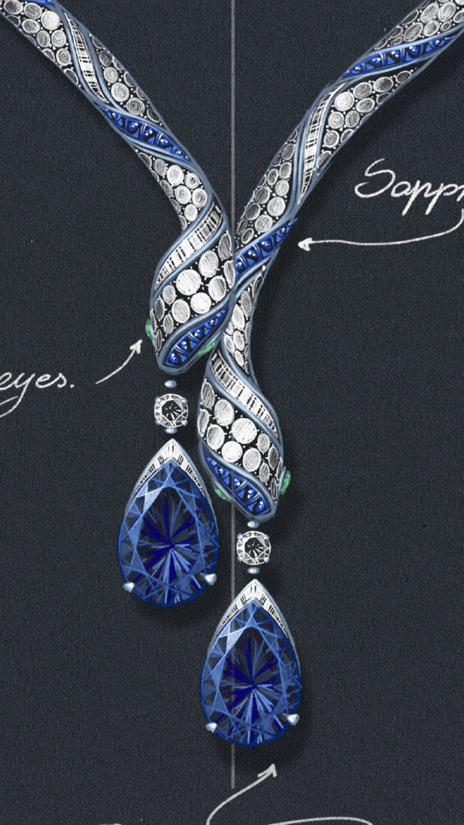 Aeterna Collection The Serpenti Sapphire Echo Necklace 273064 Bvlgari Official Store
