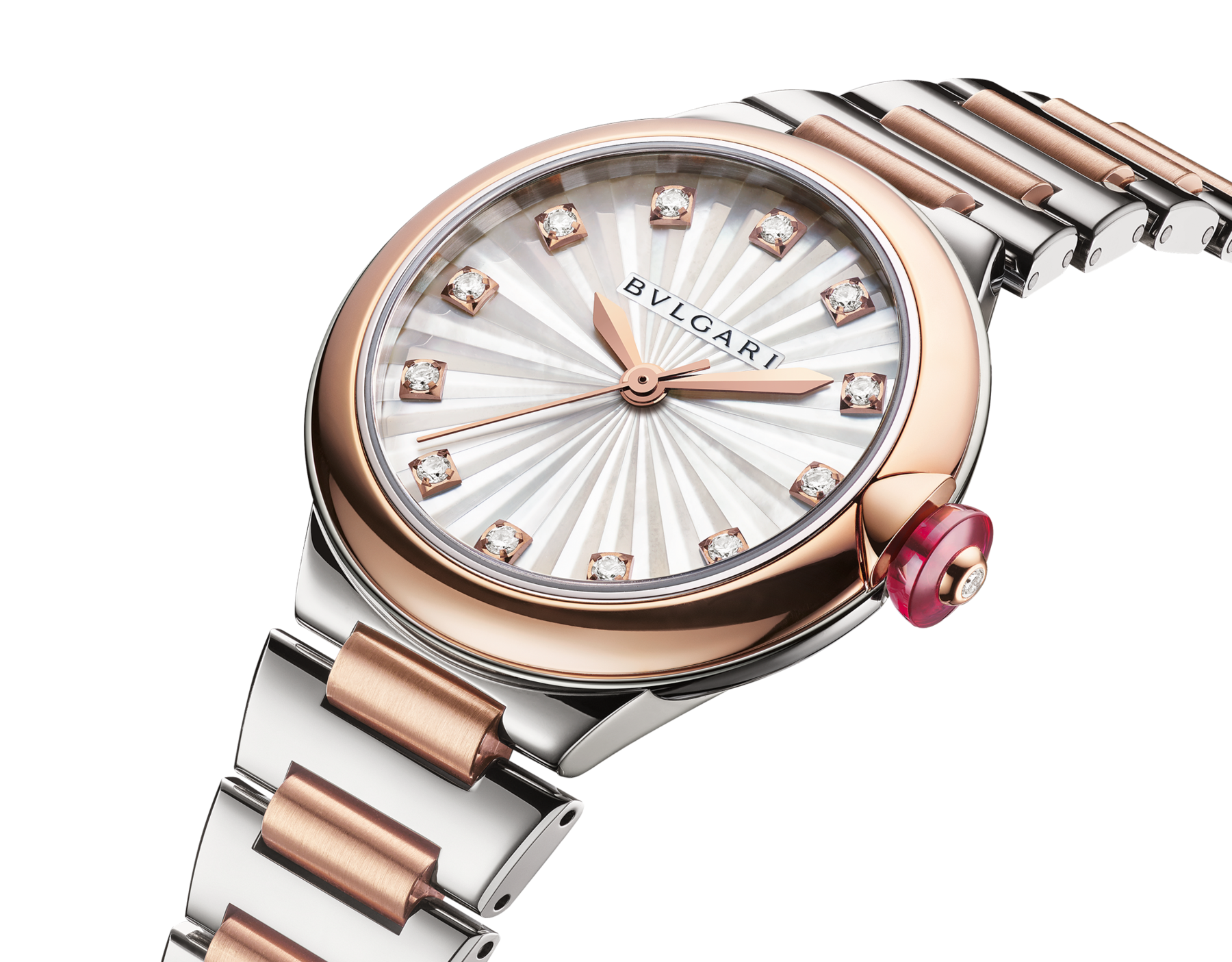 Lvcea Watch Rose Gold And Steel 103730 Watches Bvlgari Official Store