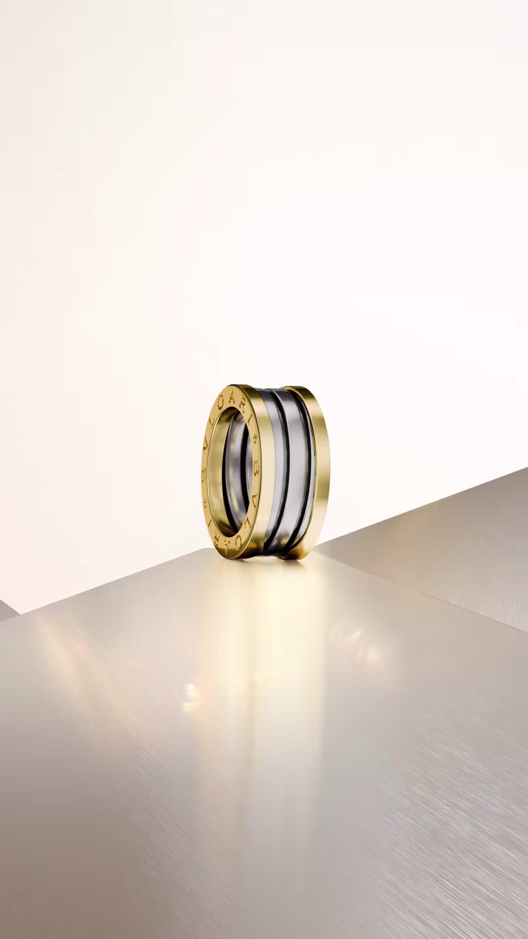 Bvlgari B.zero1 Gold & Steel Ring 2 bands image