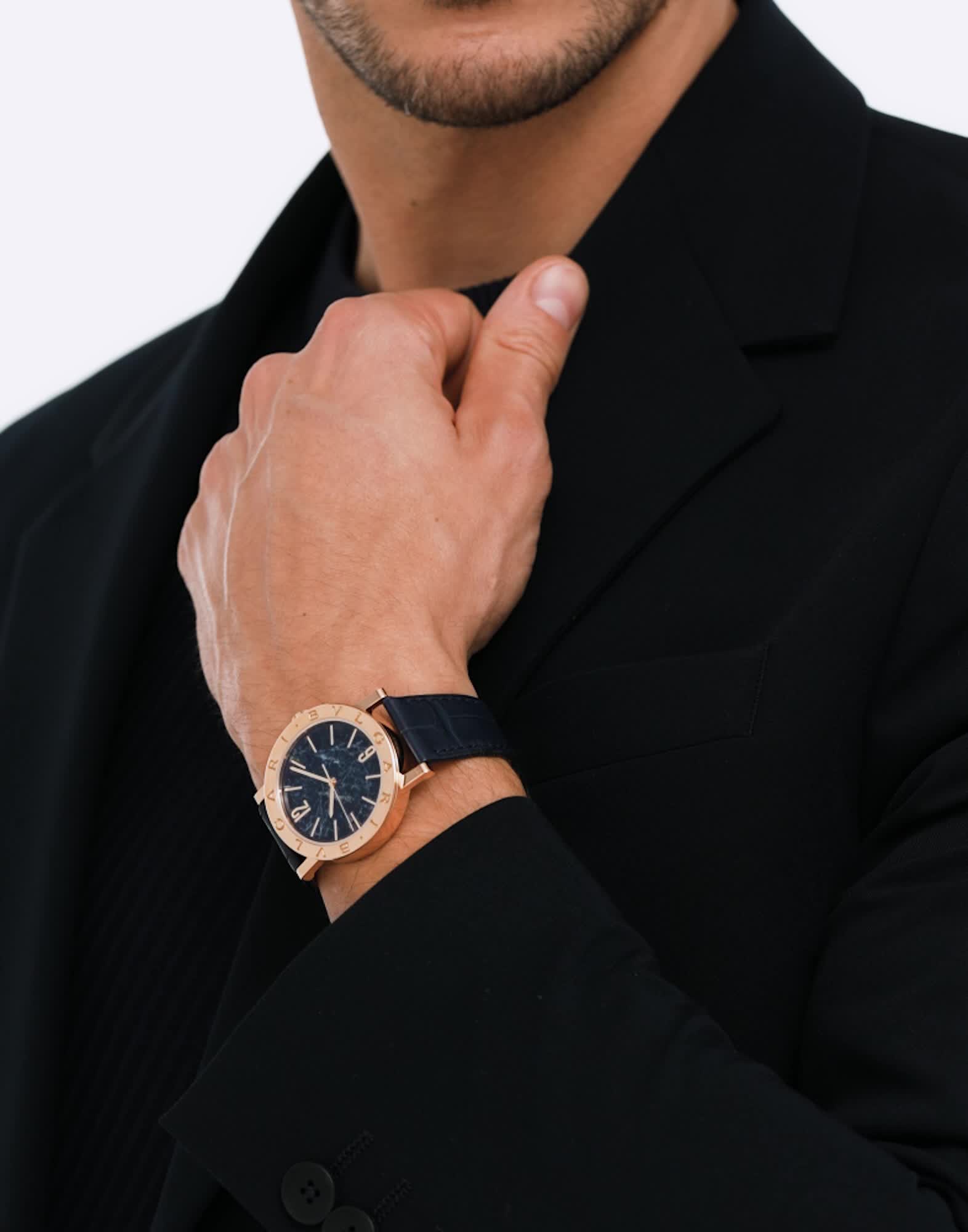 Rose gold Bvlgari Bvlgari Watch Blue with Marble 104113 | Bvlgari