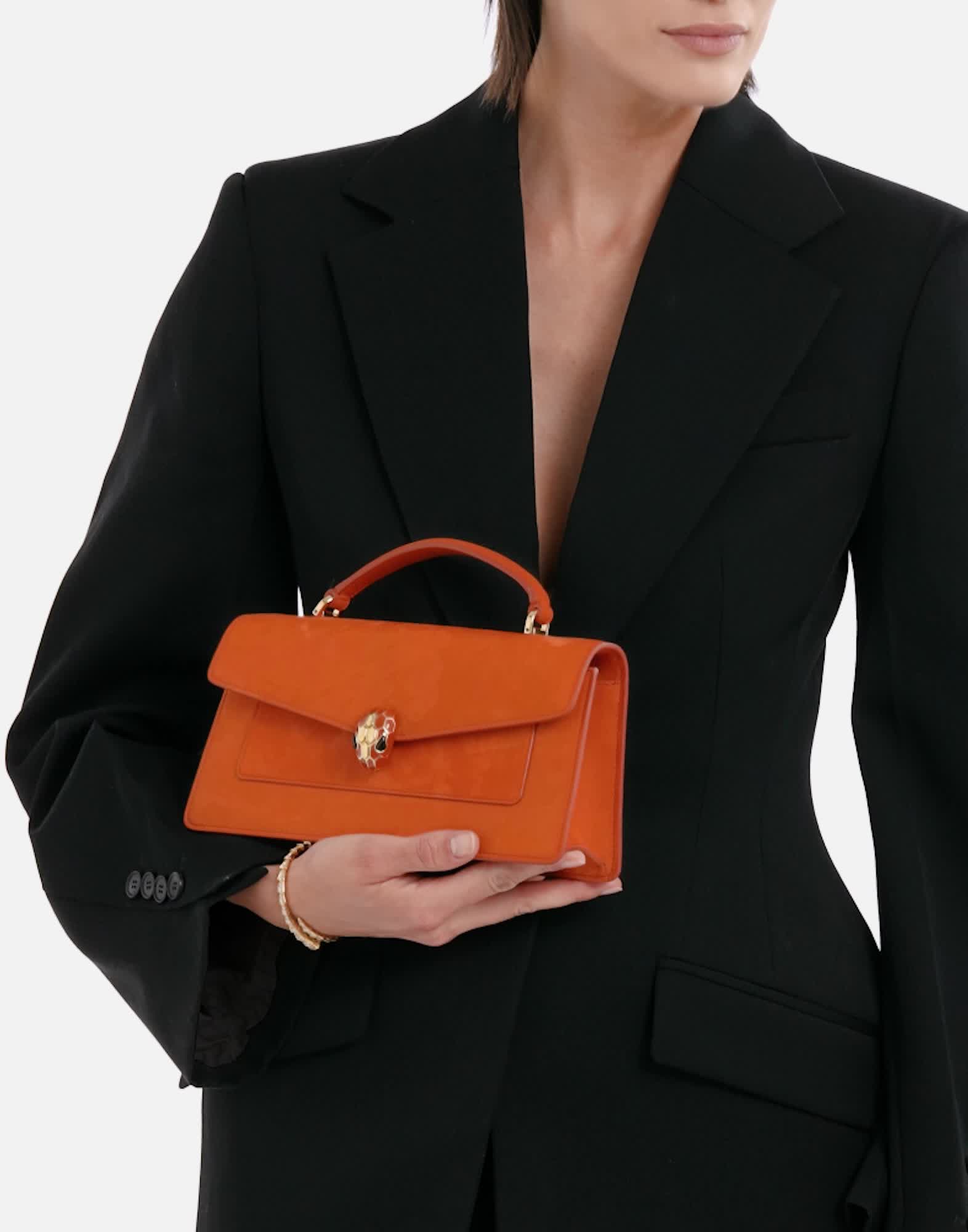 Serpenti Forever Top Handle Nabuk 295620 | Bags | Bvlgari Official