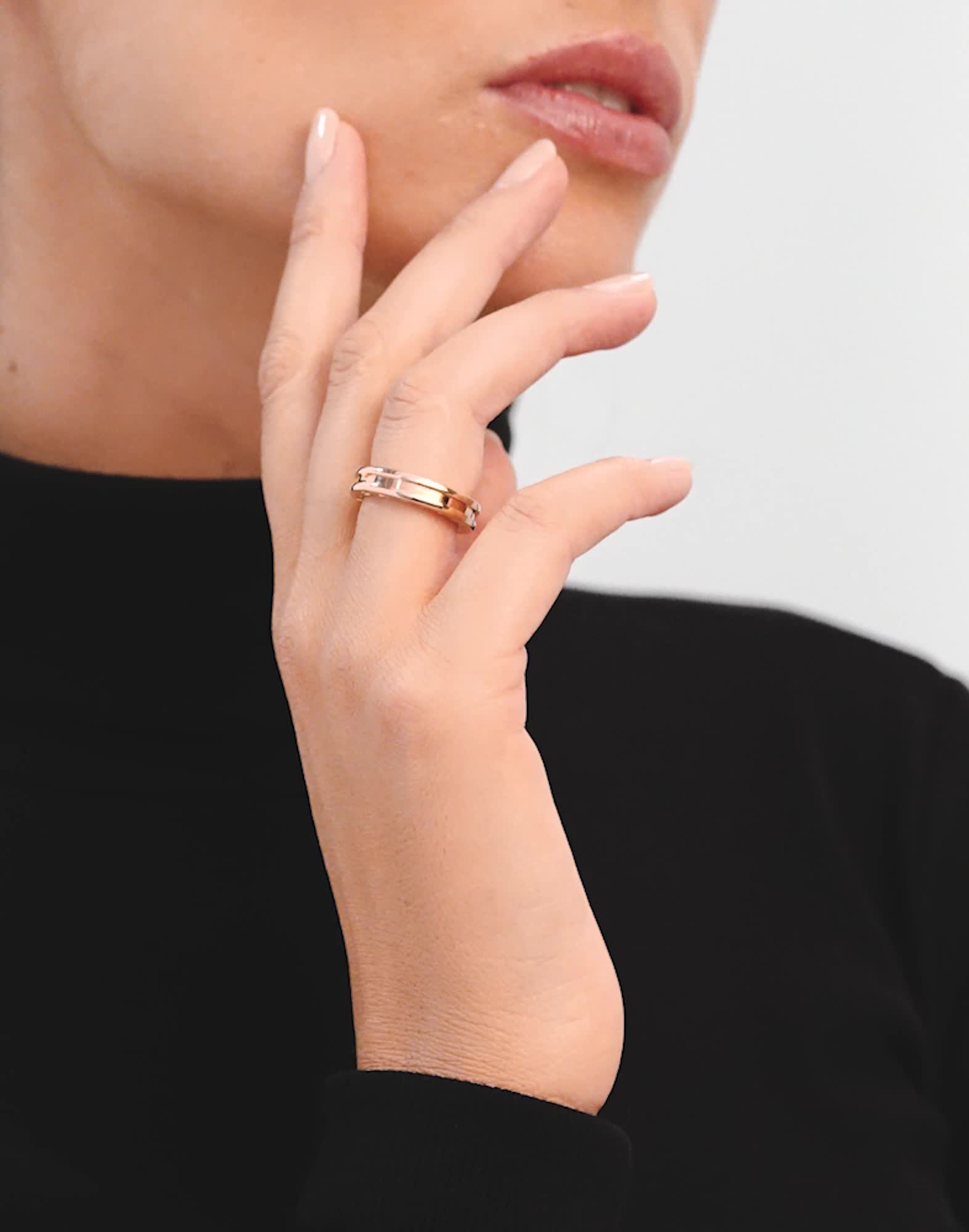 ピンクゴールド ビー・ゼロワン リング AN852422 | ブルガリ