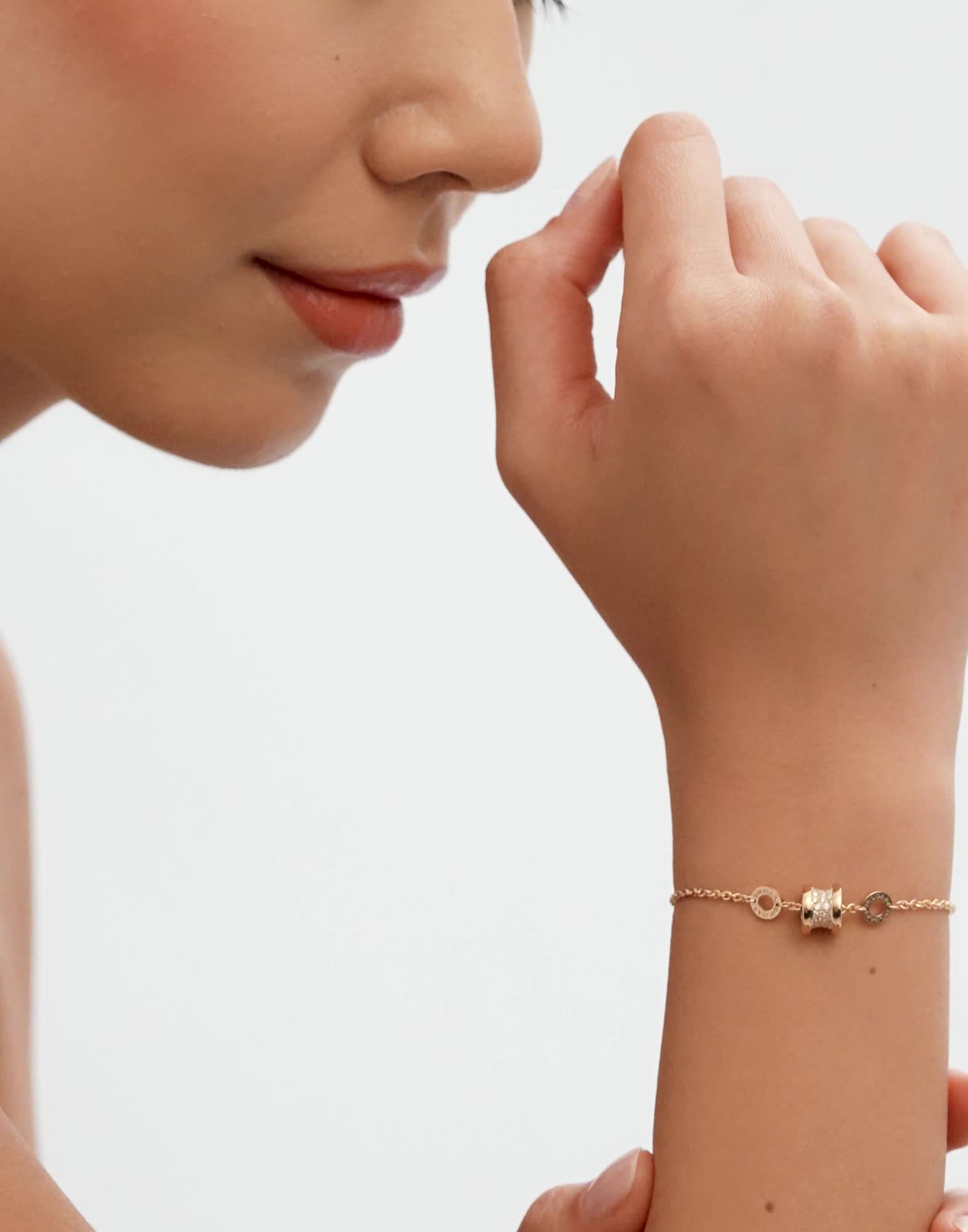 Rose gold B.zero1 Bracelet with 0.31 ct Diamonds | Bvlgari