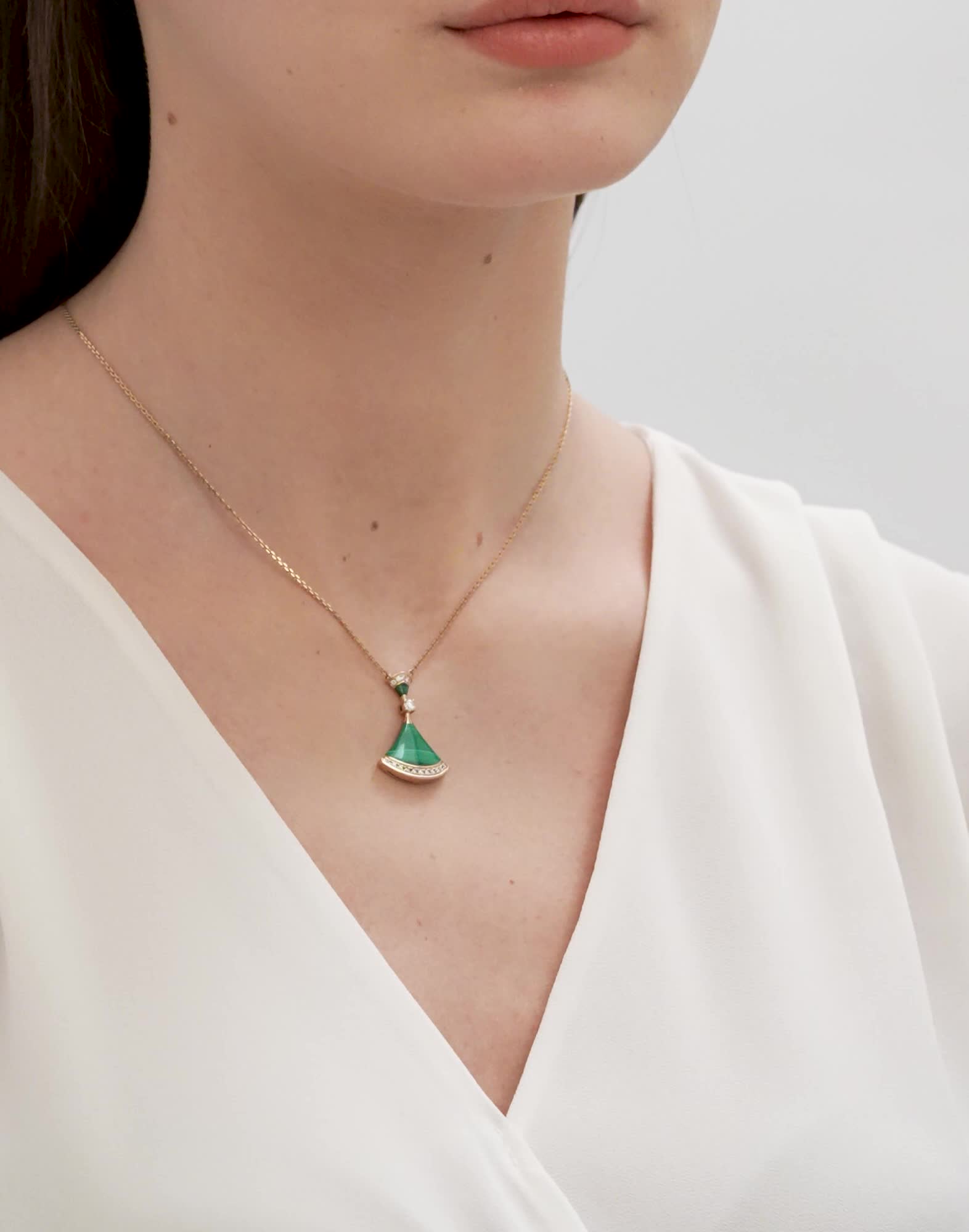 BVLGARI ブルガリ　ディーヴァドリーム　ネックレス　マラカイト ピンクゴールド ディーヴァ ドリーム ネックレス に 0.13 カラット