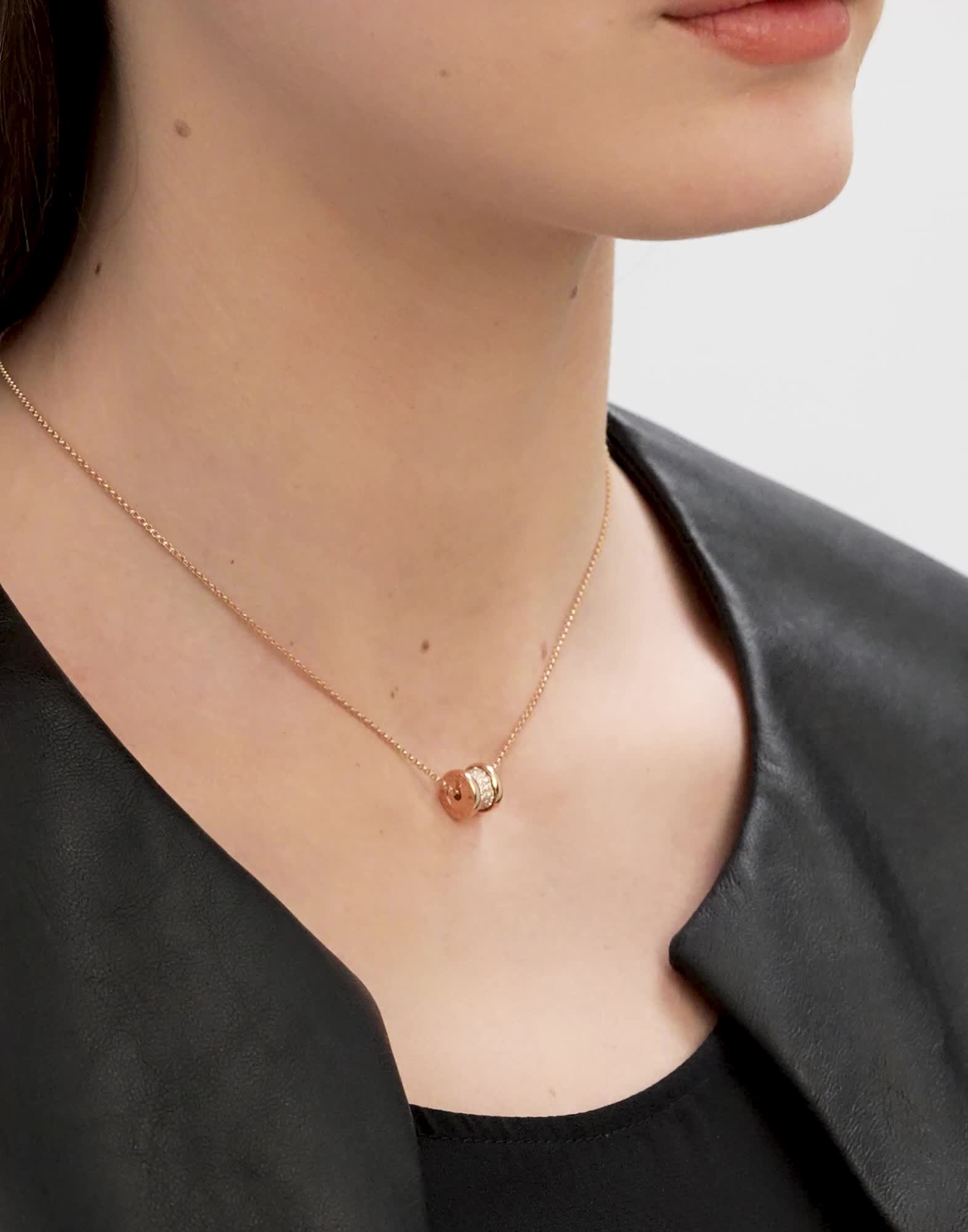 ピンクゴールド ビー・ゼロワン ネックレス に 0.31 カラット