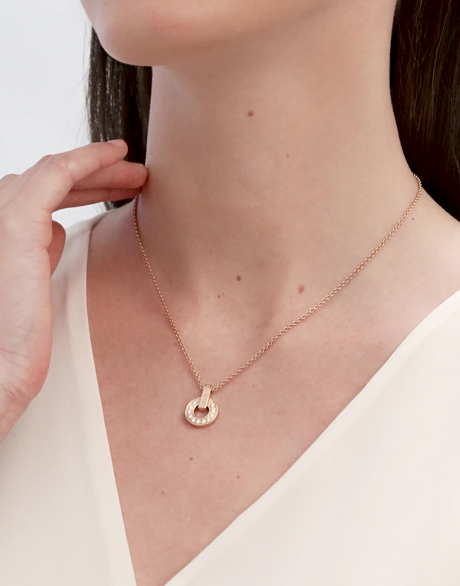 Rose gold Bvlgari Bvlgari Necklace with 0.37 ct Diamonds | Bvlgari