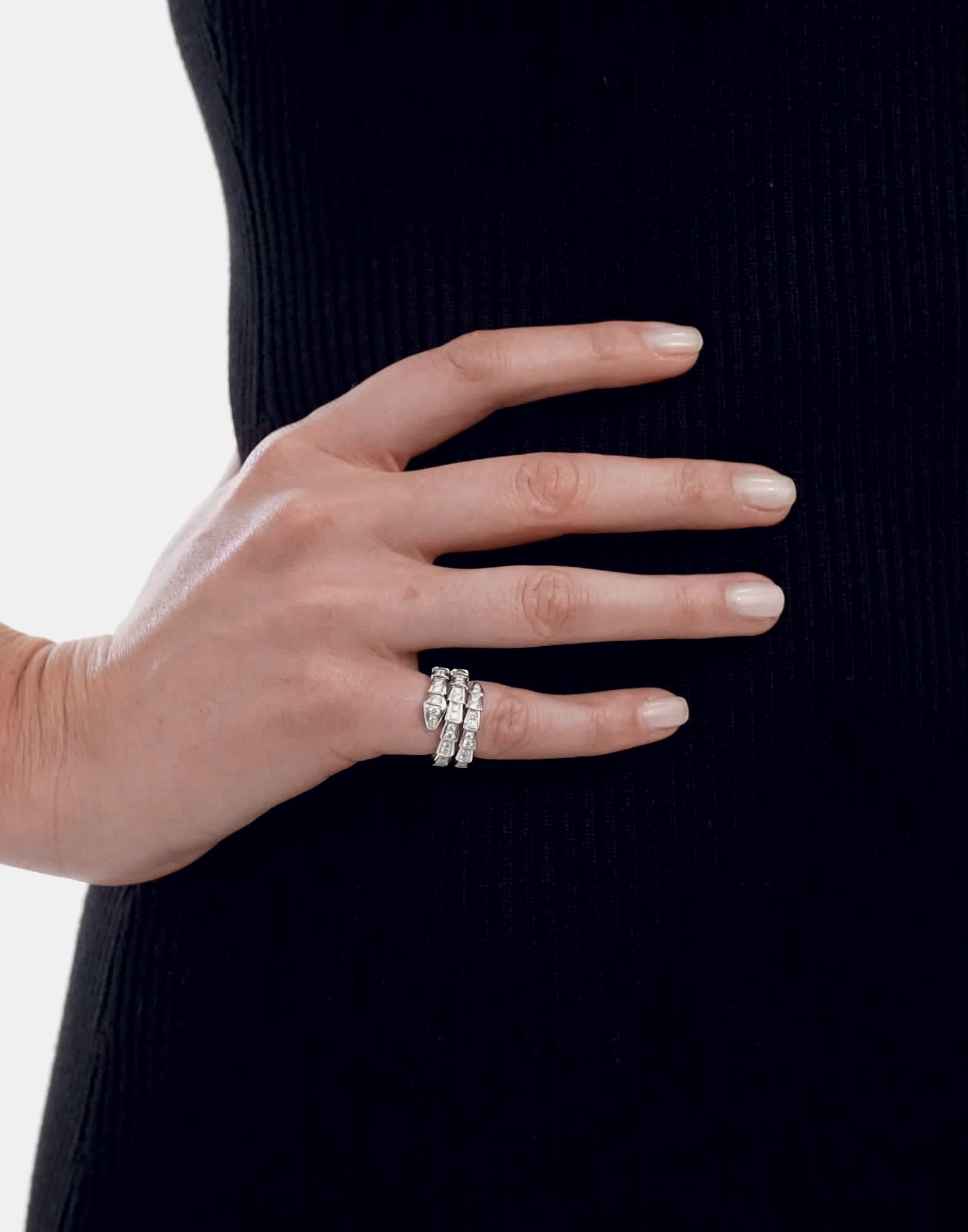 ホワイトゴールド セルペンティ ヴァイパー リング に 1.32 カラット 