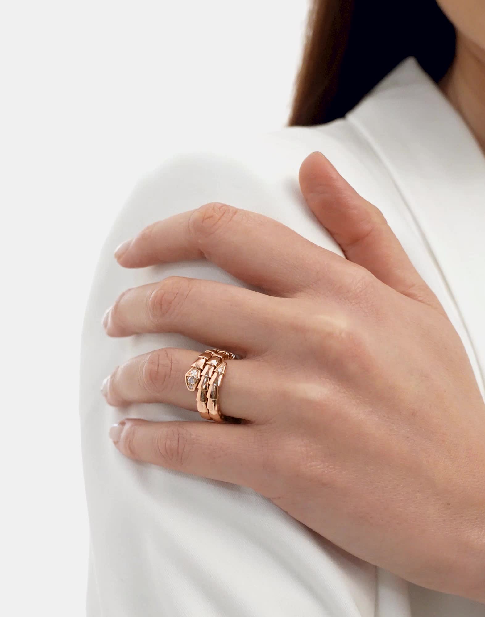 ピンクゴールド セルペンティ ヴァイパー リング に 0.1 カラット