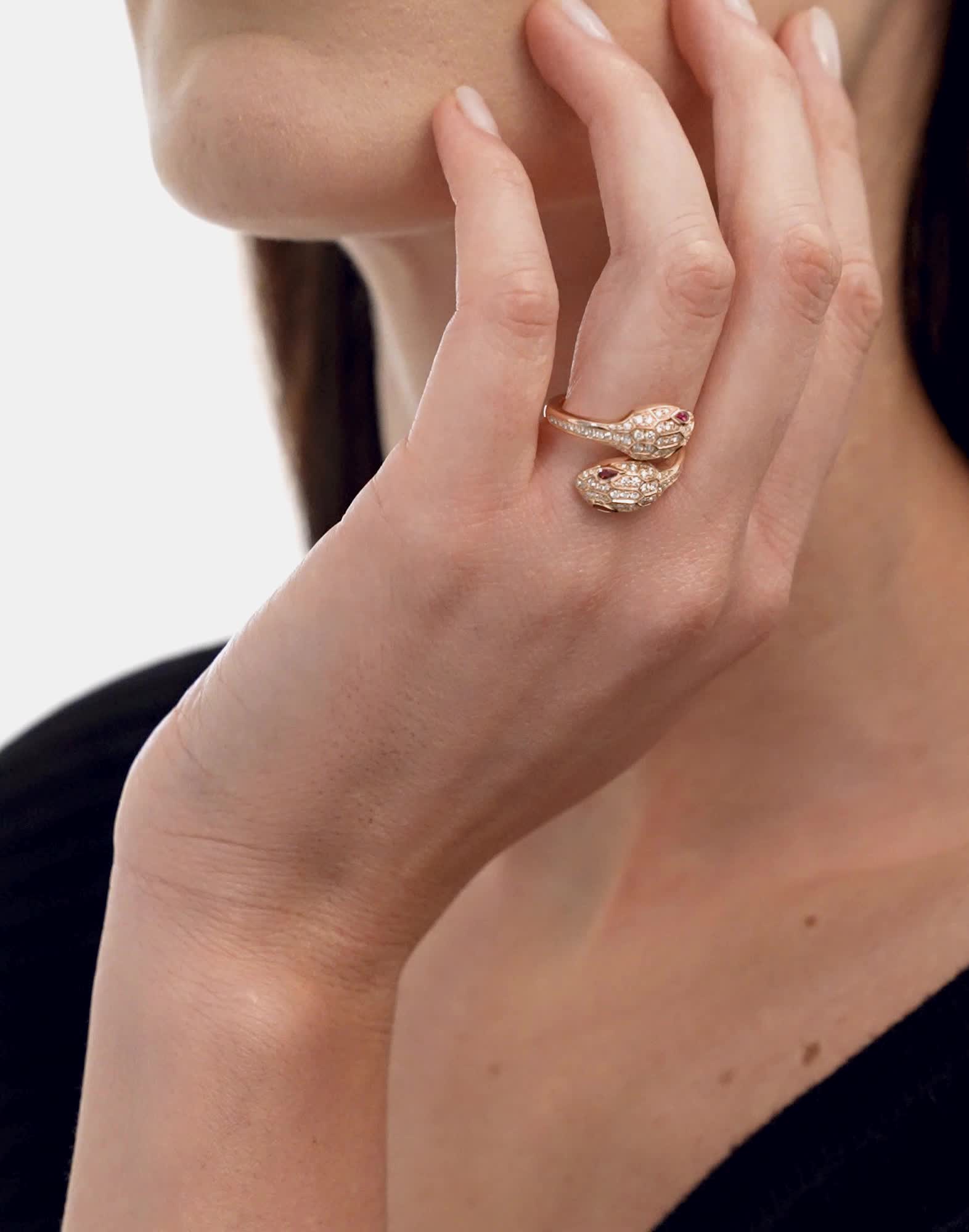 ピンクゴールド セルペンティ セドゥットーリ リング に 0.59 カラット