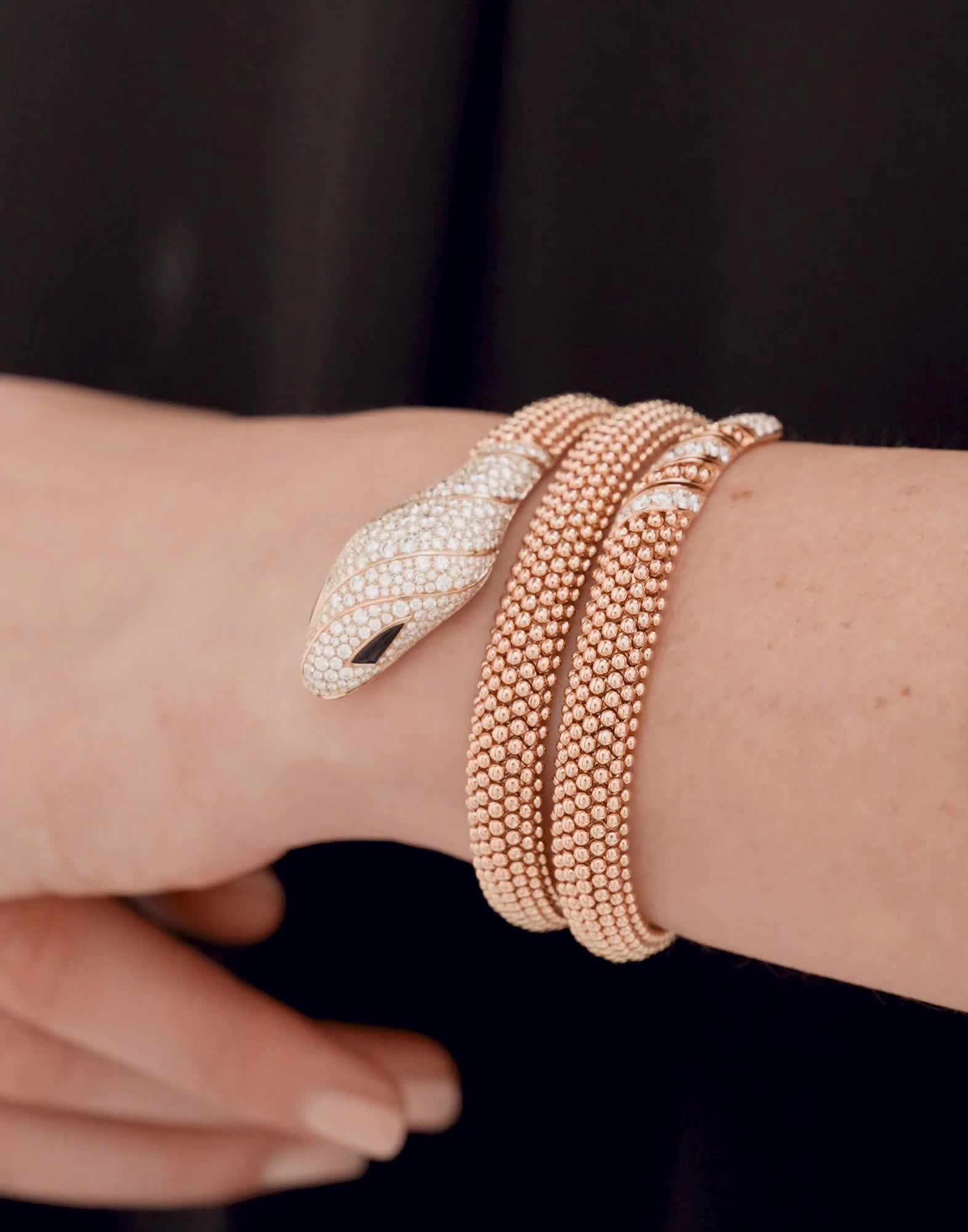 ピンクゴールド セルペンティ ブレスレット に 3.12 カラット