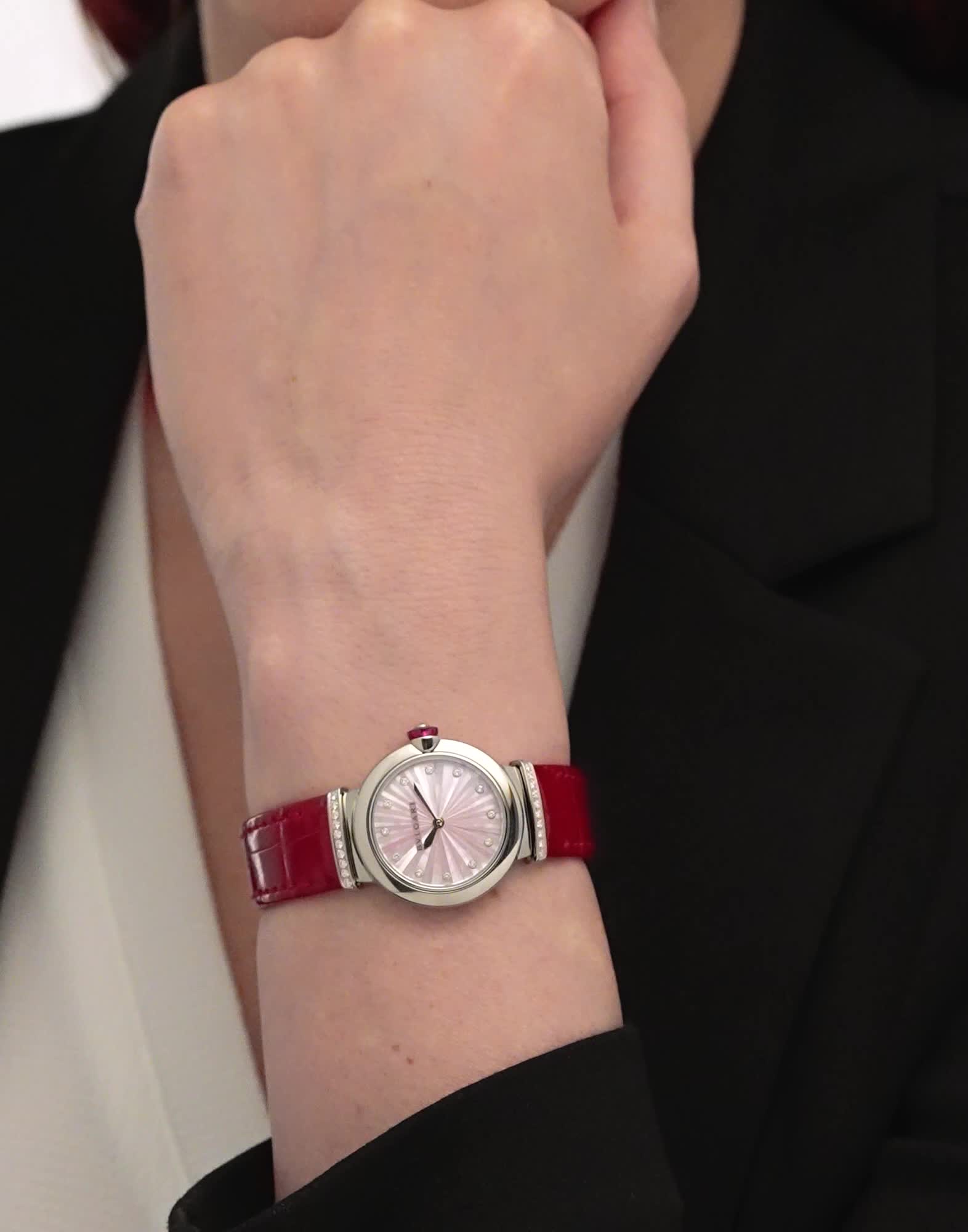 スティール ルチェア ウォッチ ピンク に ダイヤモンド, マザー・オブ