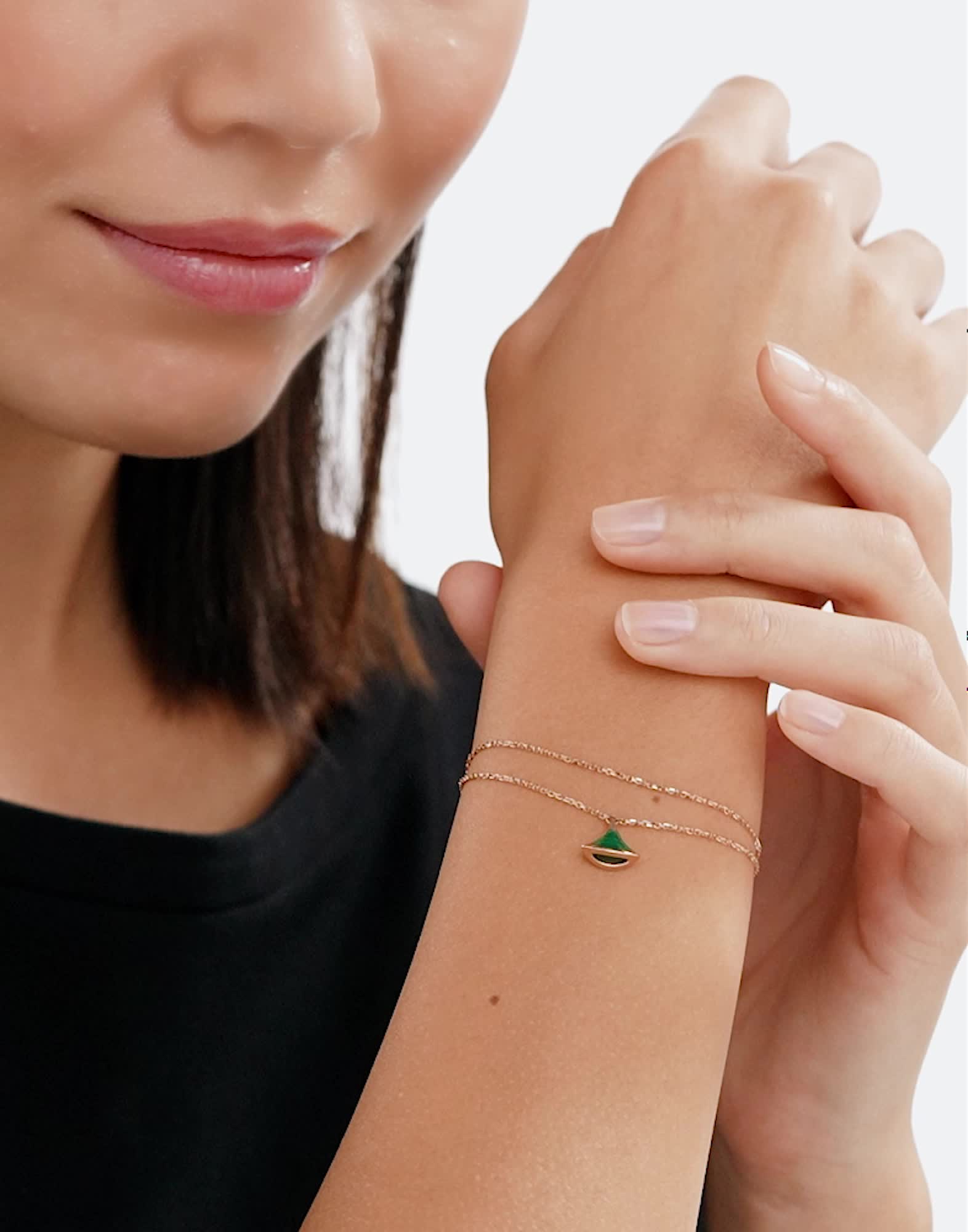 ピンクゴールド ディーヴァ ドリーム ブレスレット に マラカイト