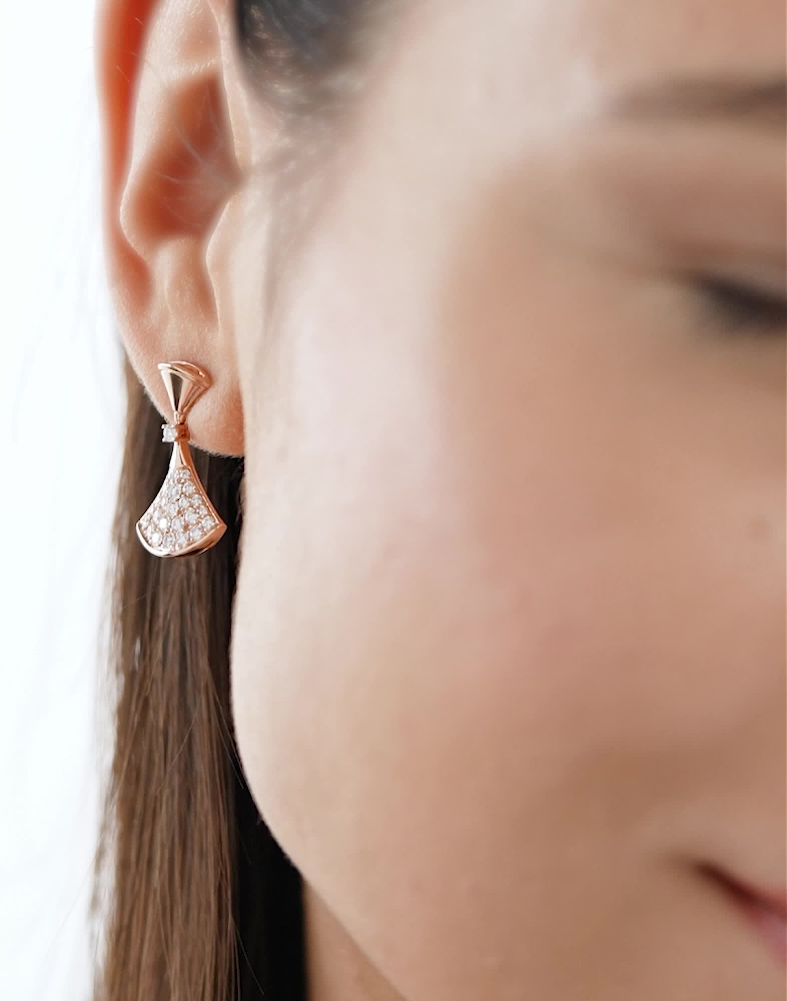Rose gold Divas' Dream Earrings with 0.94 ct Diamonds | Bvlgari