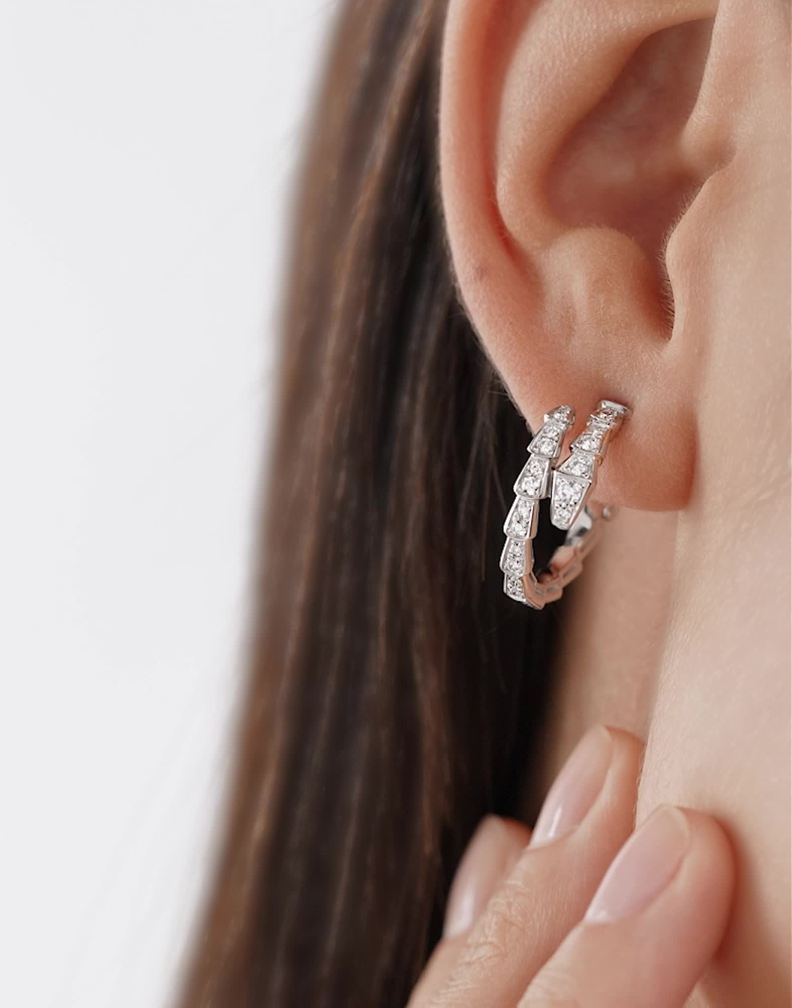 ホワイトゴールド セルペンティ ヴァイパー イヤリング に 0.75