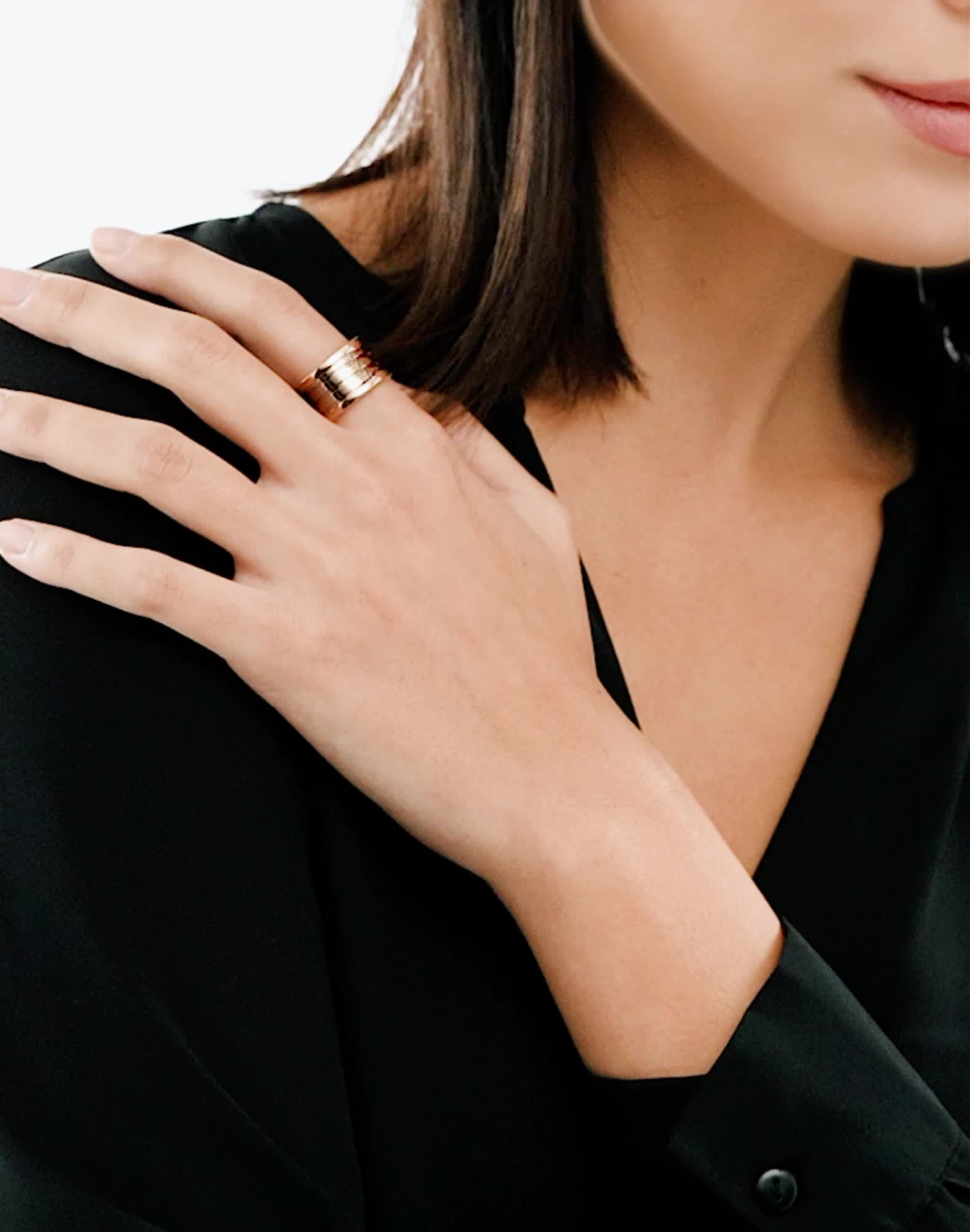 ピンクゴールド ビー・ゼロワン リング AN856732 | ブルガリ