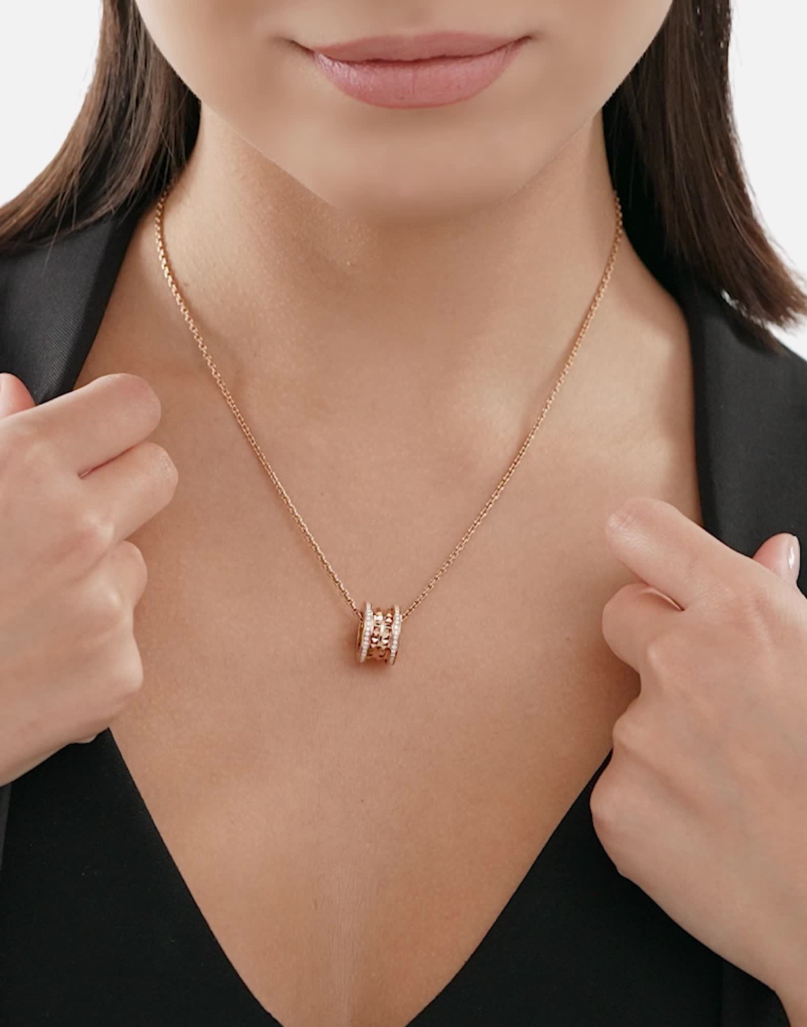 ピンクゴールド ビー・ゼロワン ネックレス に 0.38 カラット