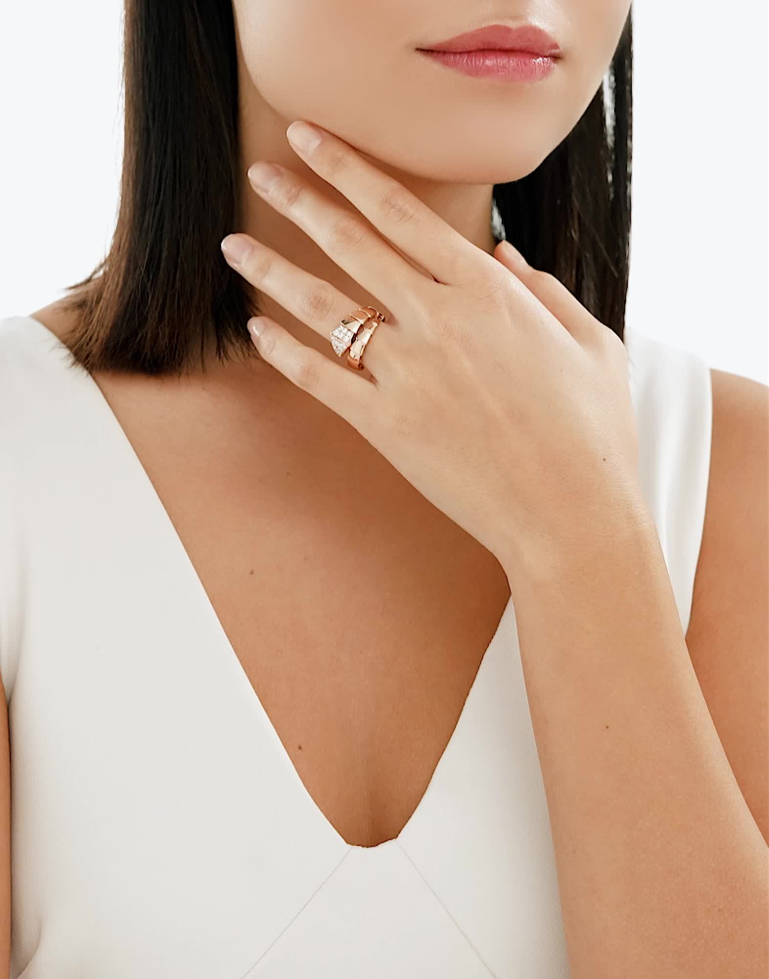 ピンクゴールド セルペンティ ヴァイパー リング に 0.53 カラット