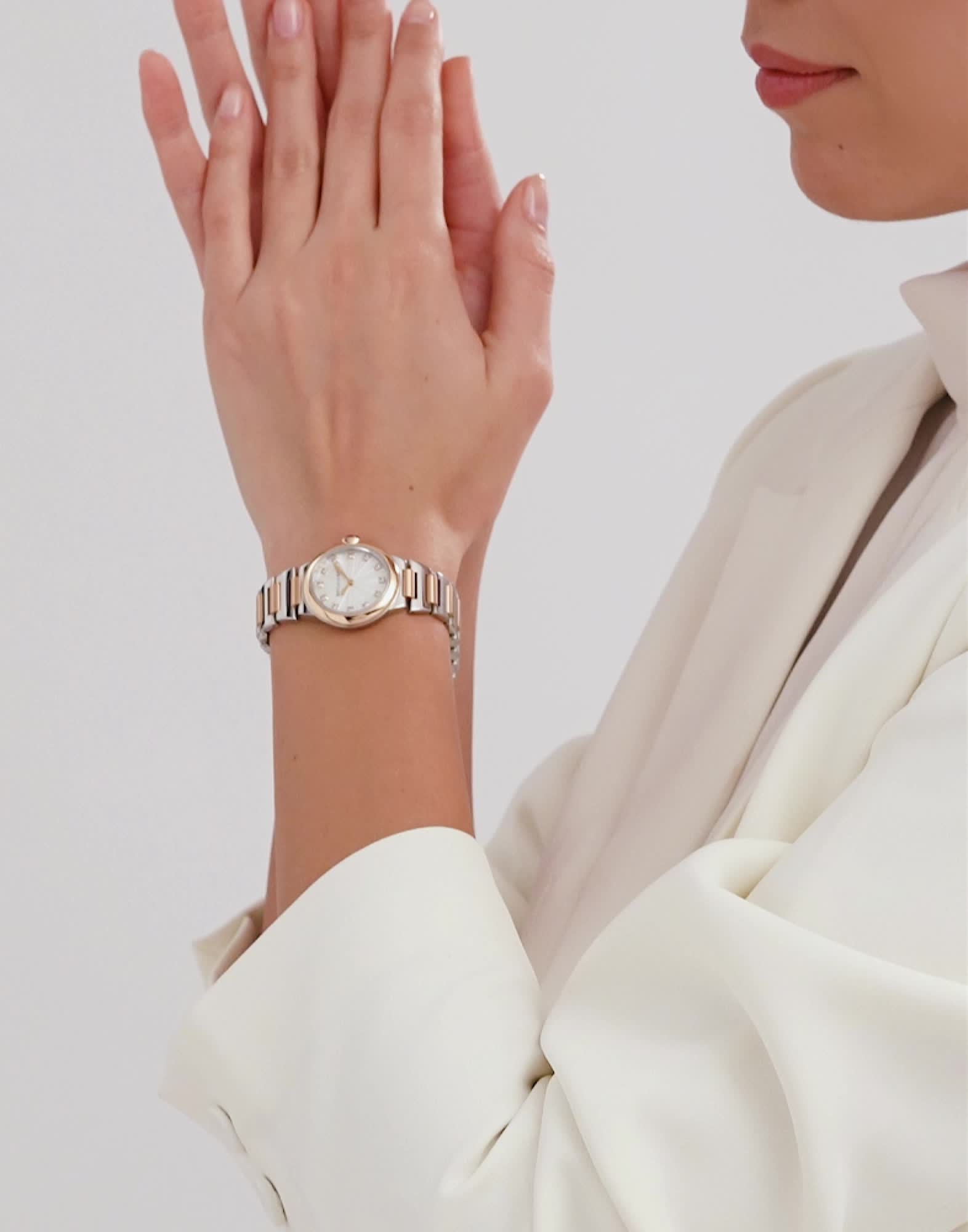 ローズゴールドとスティール ルチェア ウォッチ ホワイト に