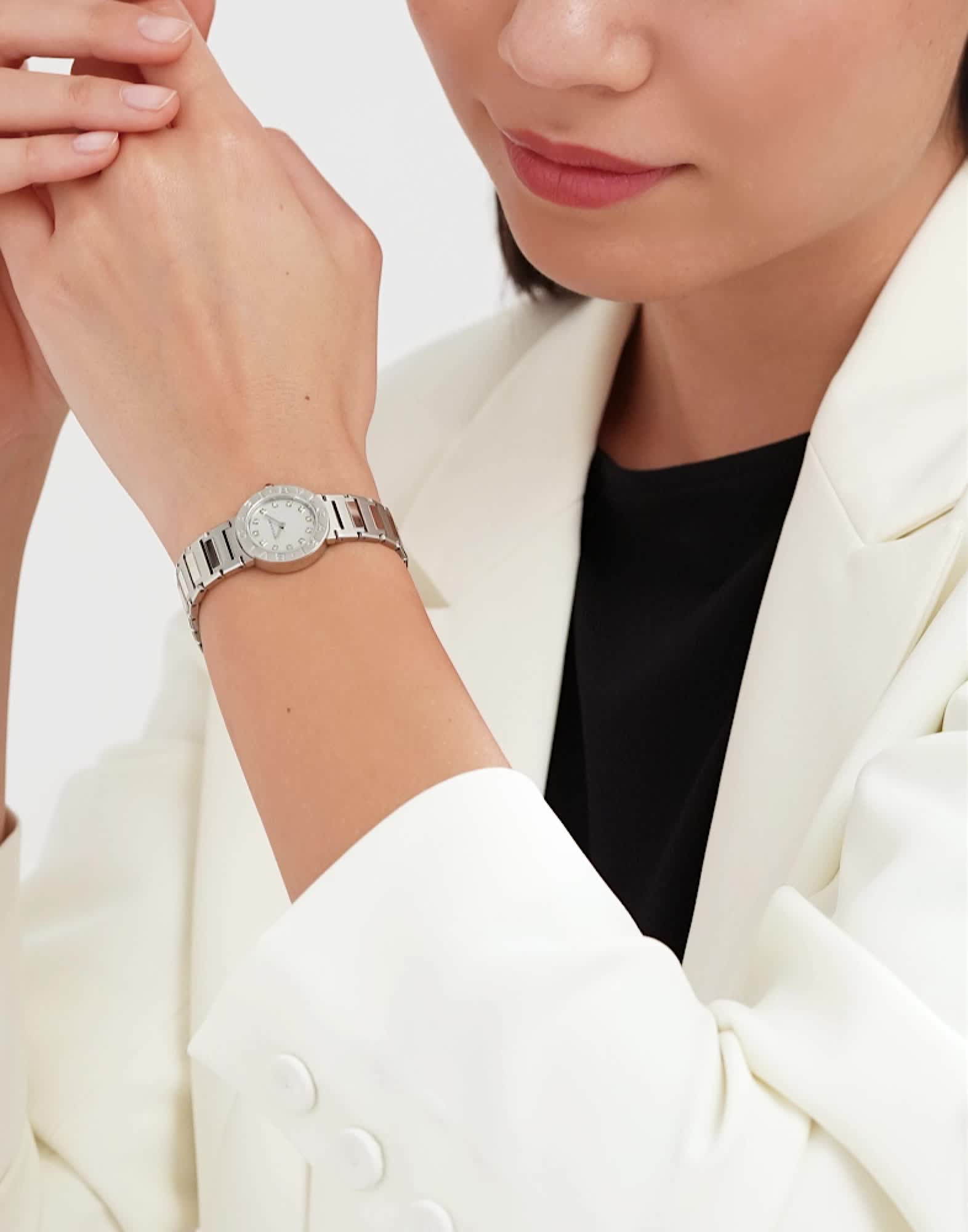 【しの】4点 スティール ブルガリ・ブルガリ ウォッチ に ダイヤモンド, マザー