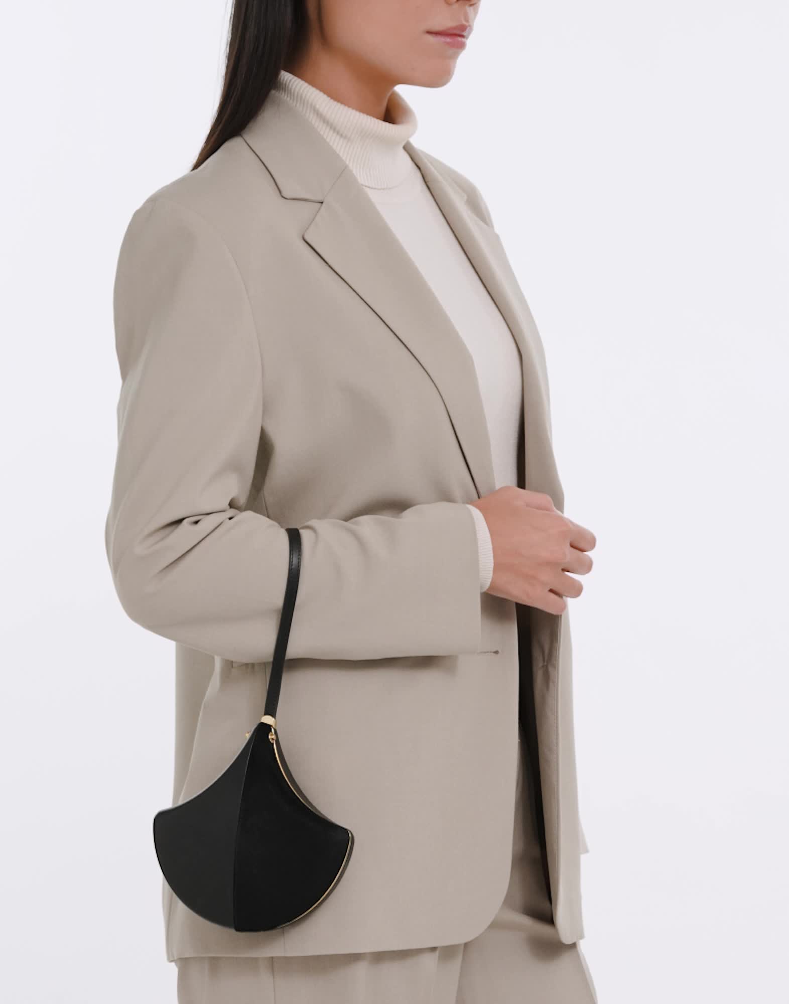 Black Calf leather, Suede Ginkgo Clutch 294571 | Bvlgari