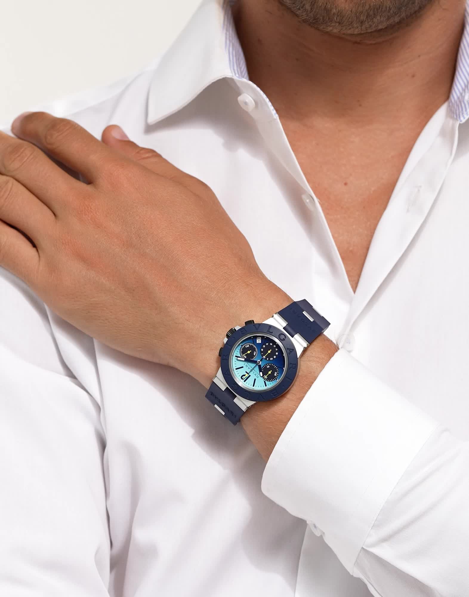 Aluminium Titanium Bvlgari Aluminium Watch Blue 103844 | Bvlgari