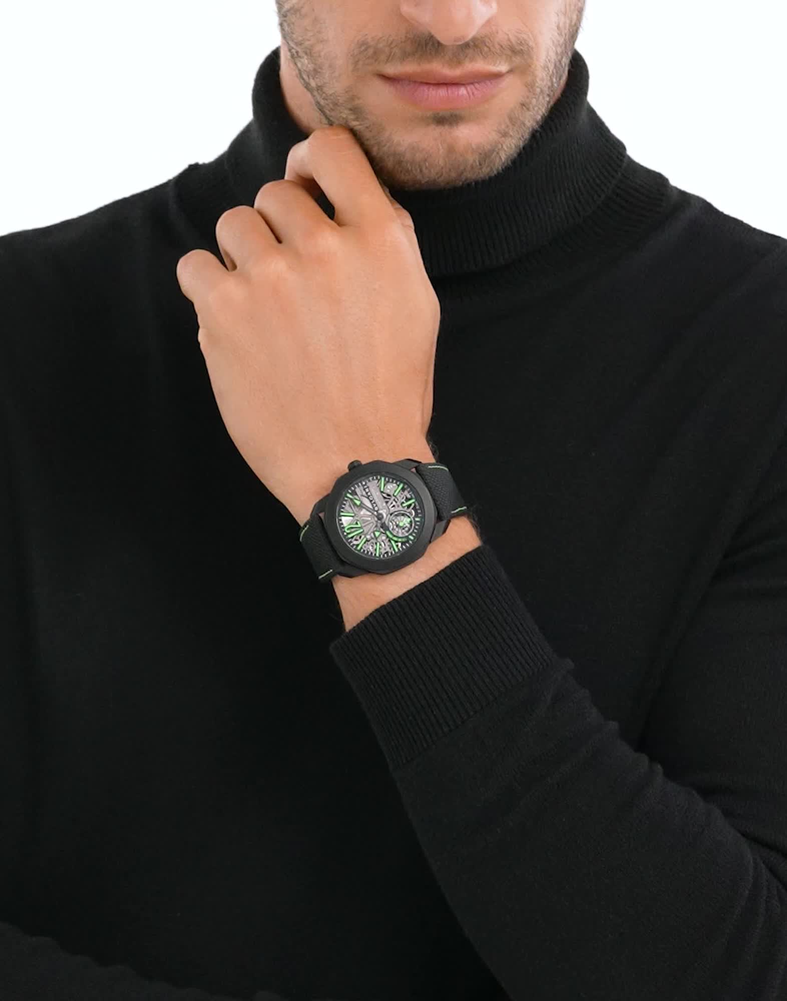 Steel Octo Roma Watch Green 104075 | Bvlgari